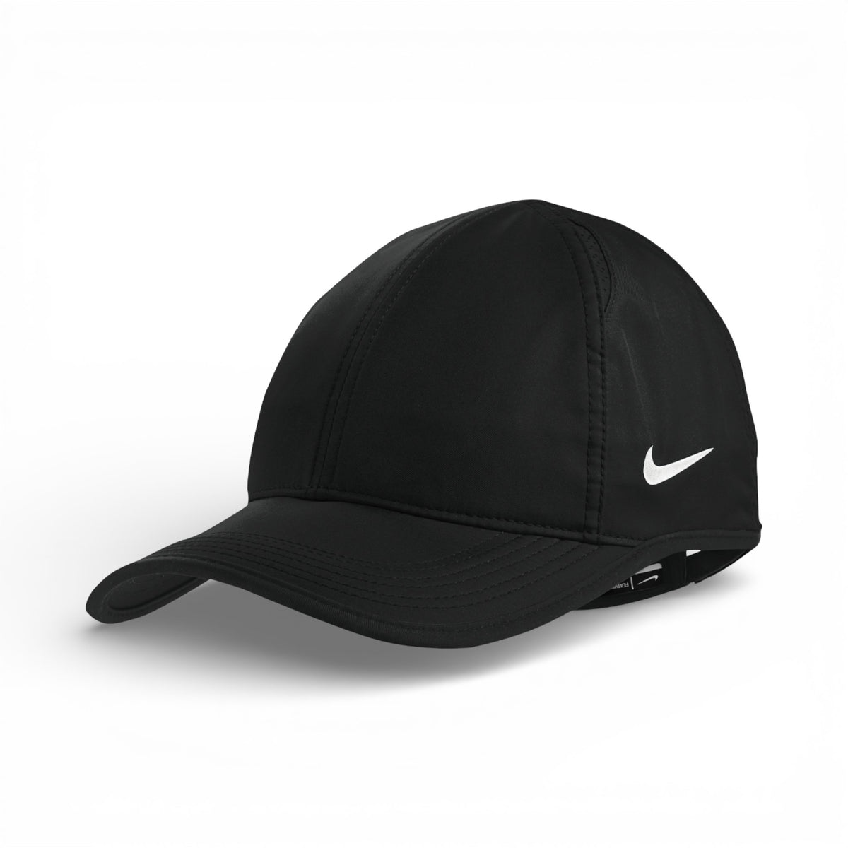 Left side view of Nike NKFB5666 custom hat in black