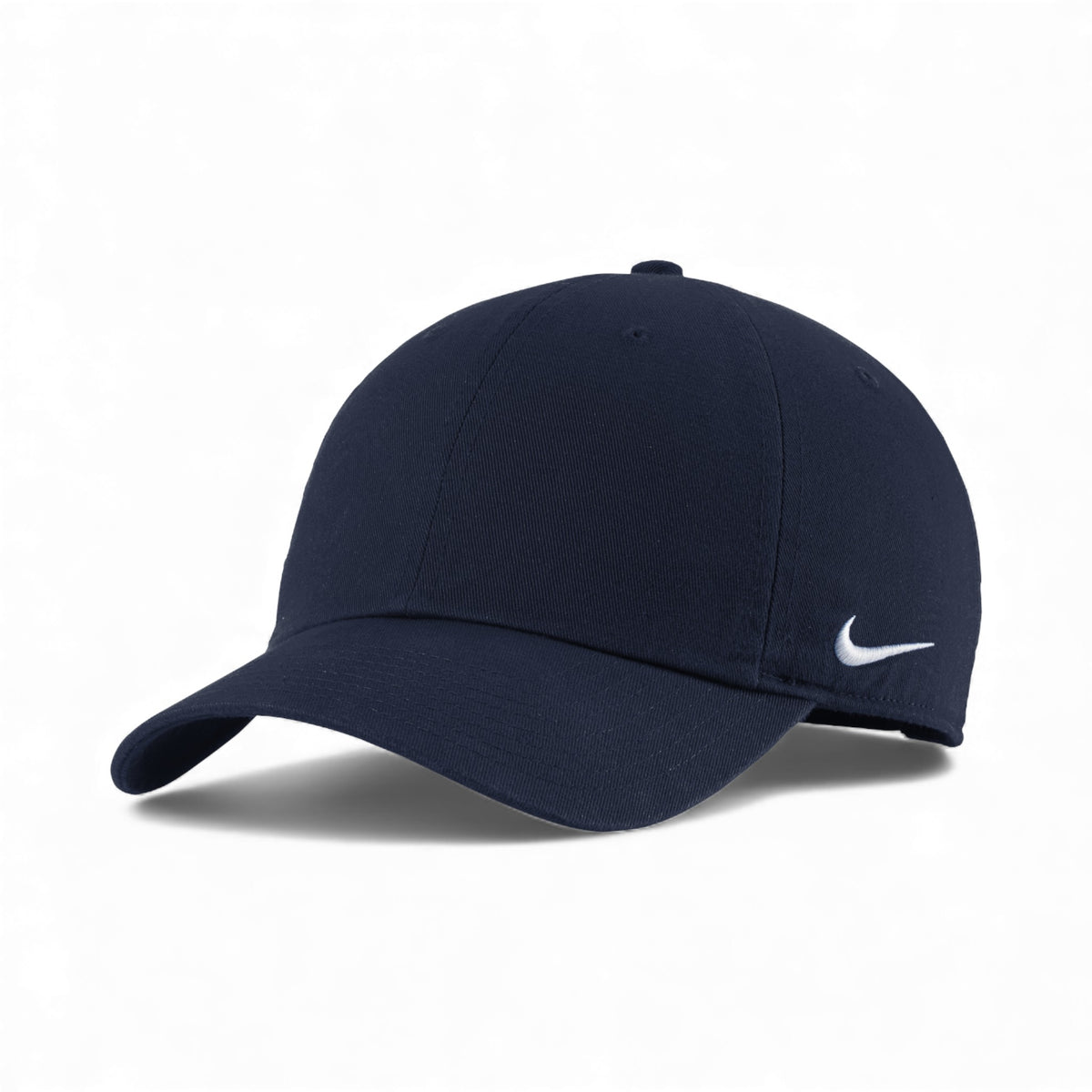 Left side view of Nike NKFB5677 custom hat in college navy