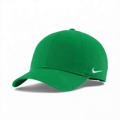 Left side view of Nike NKFB5677 custom hat in apple green