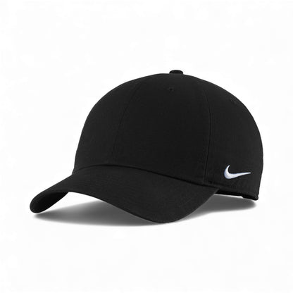 Left side view of Nike NKFB5677 custom hat in black