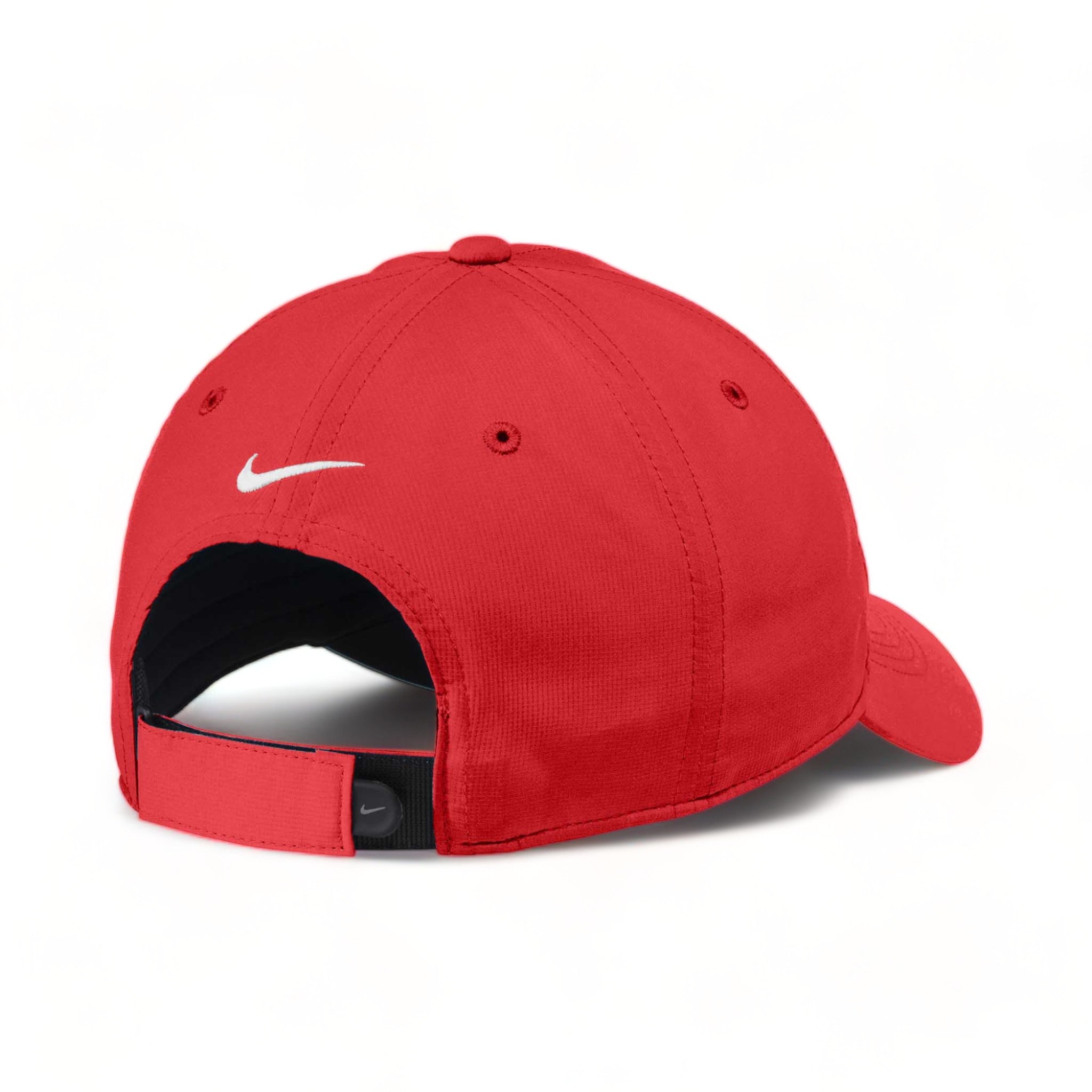 Back view of Nike NKFB6444 custom hat in university red