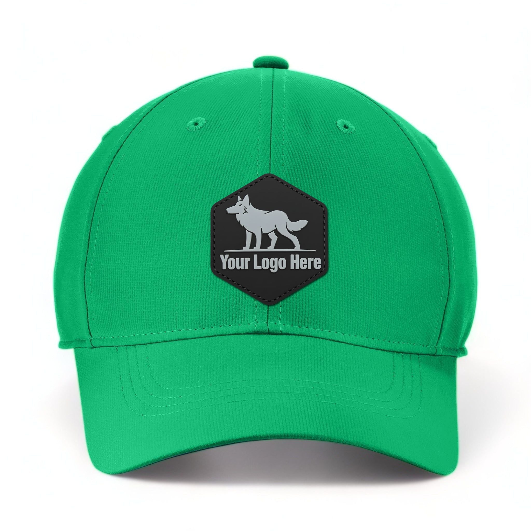 PVC patch preview of Nike NKFB6444 custom hat in lucid green