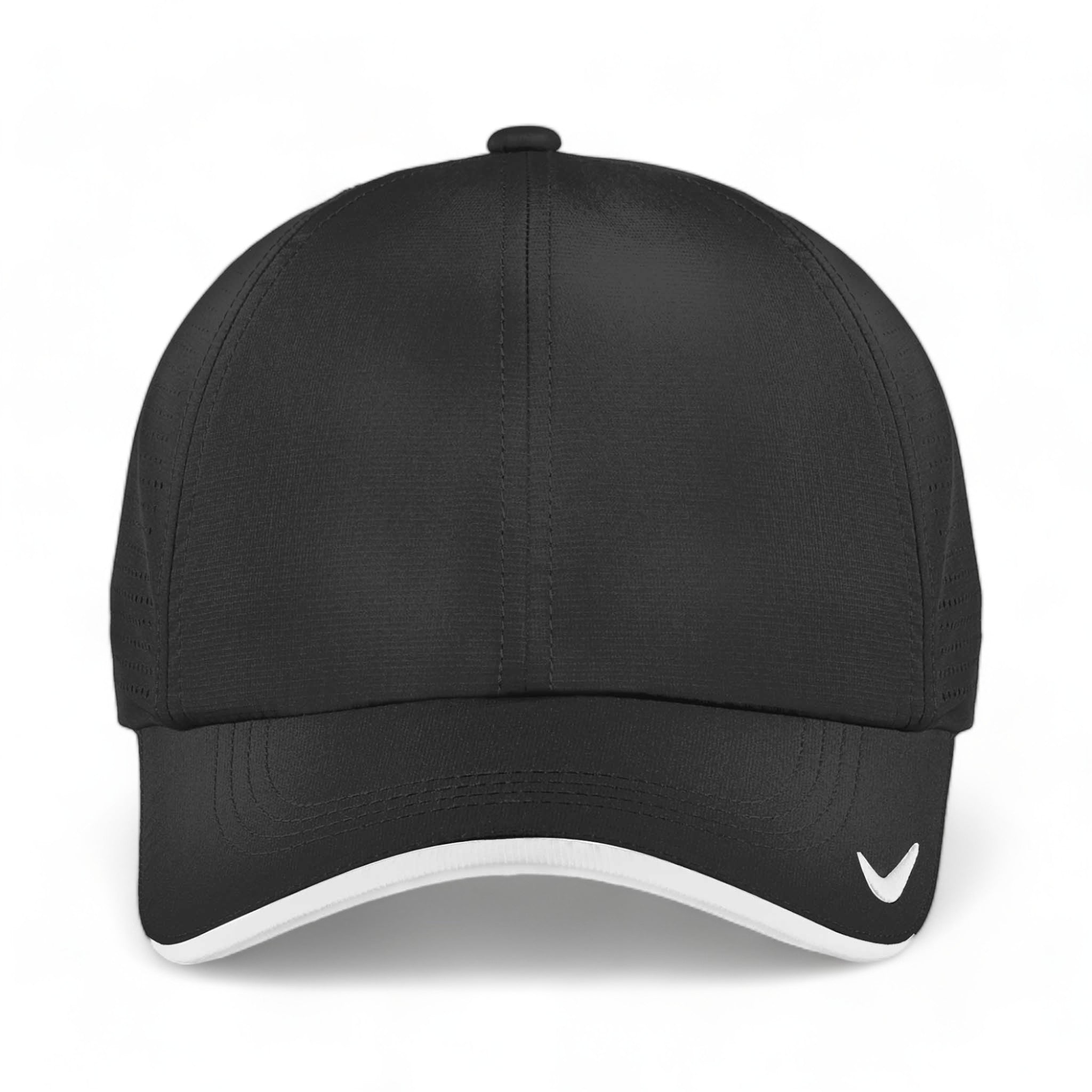 Front view of Nike NKFB6445 custom hat in anthracite and white