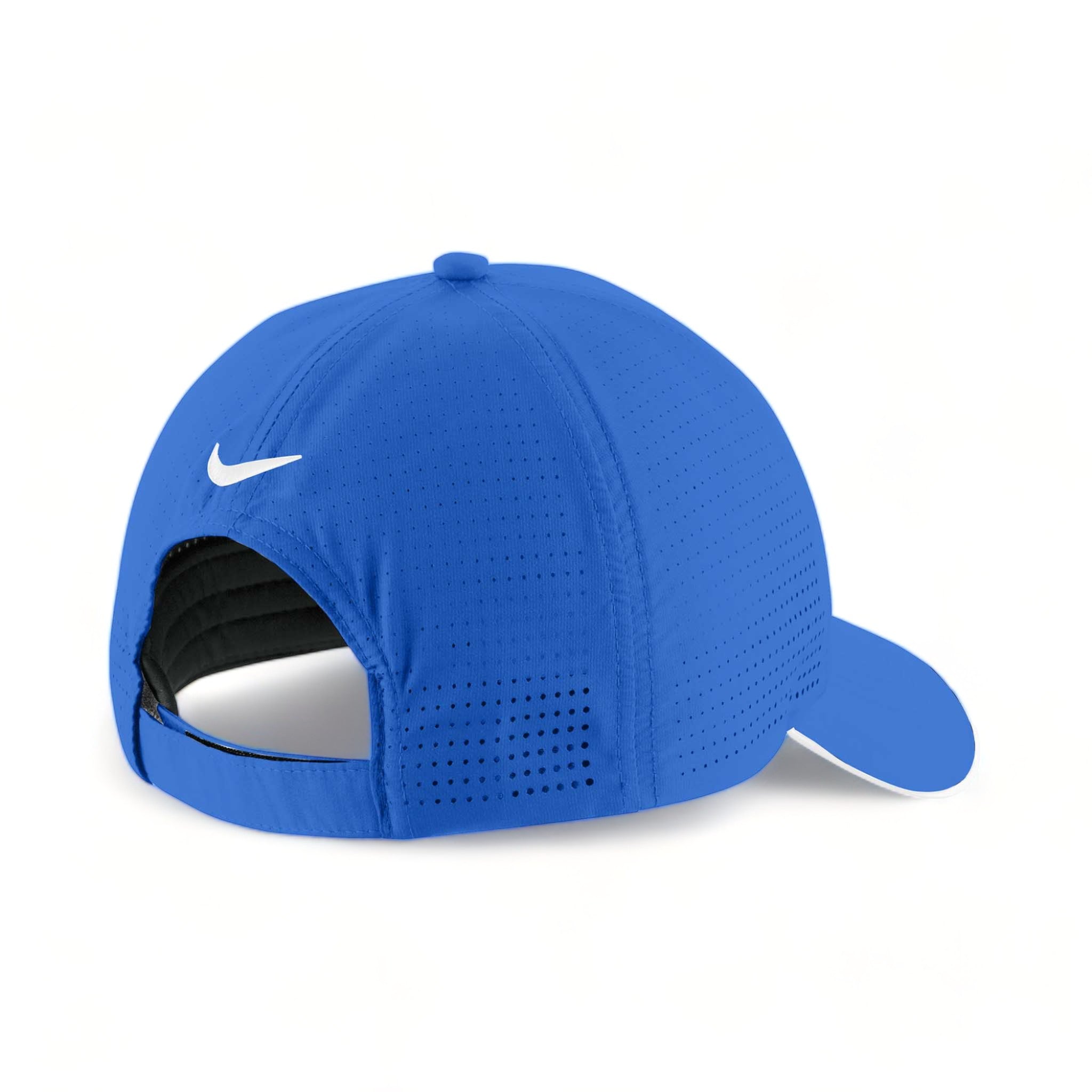 Back view of Nike NKFB6445 custom hat in game royal and white