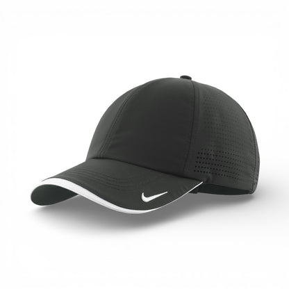 Left side view of Nike NKFB6445 custom hat in anthracite and white
