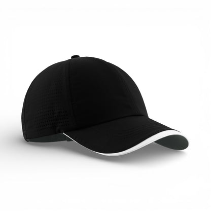 Right side view of Nike NKFB6445 custom hat in black and white