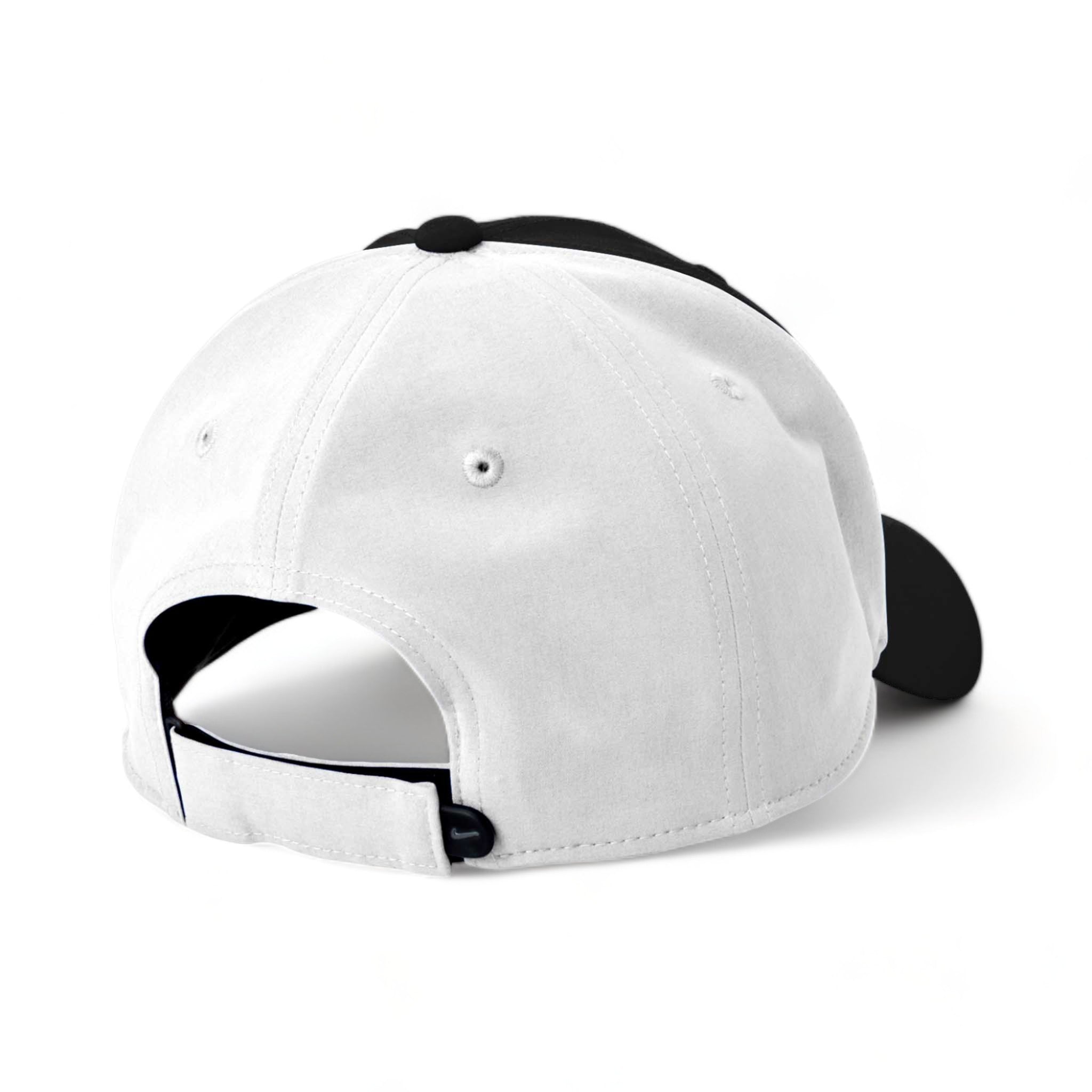 Back view of Nike NKFB6447 custom hat in black and white