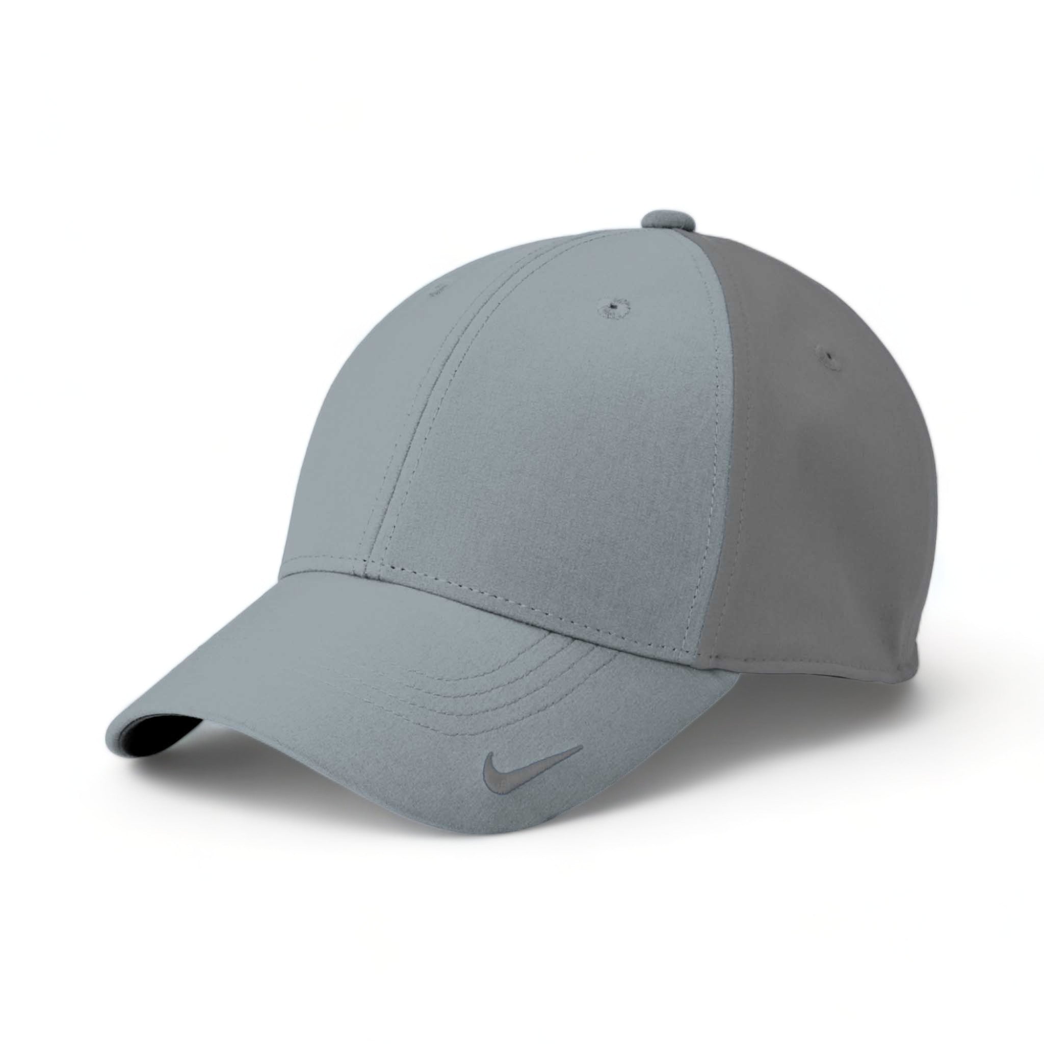 Side view of Nike NKFB6447 custom hat in cool grey and dark grey