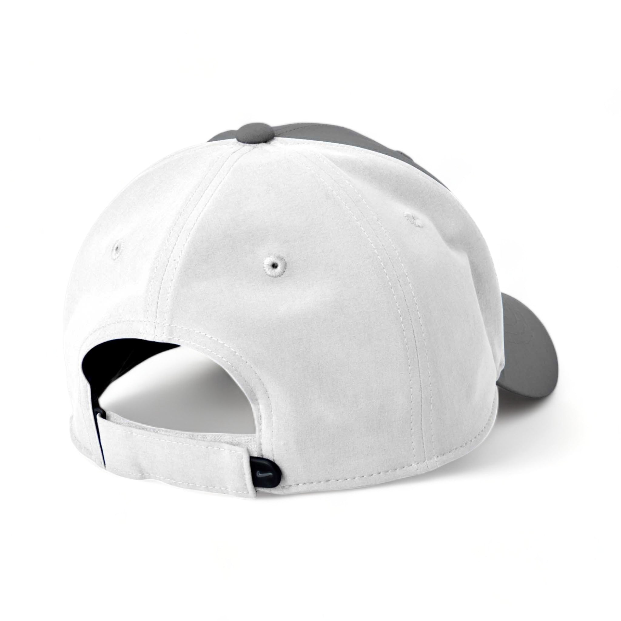 Back view of Nike NKFB6447 custom hat in dark grey and white