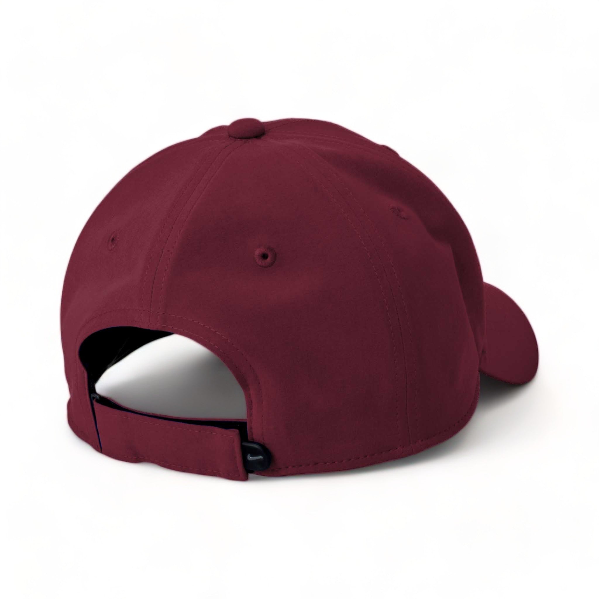 Back view of Nike NKFB6447 custom hat in deep maroon