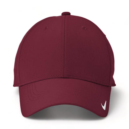 Front view of Nike NKFB6447 custom hat in deep maroon