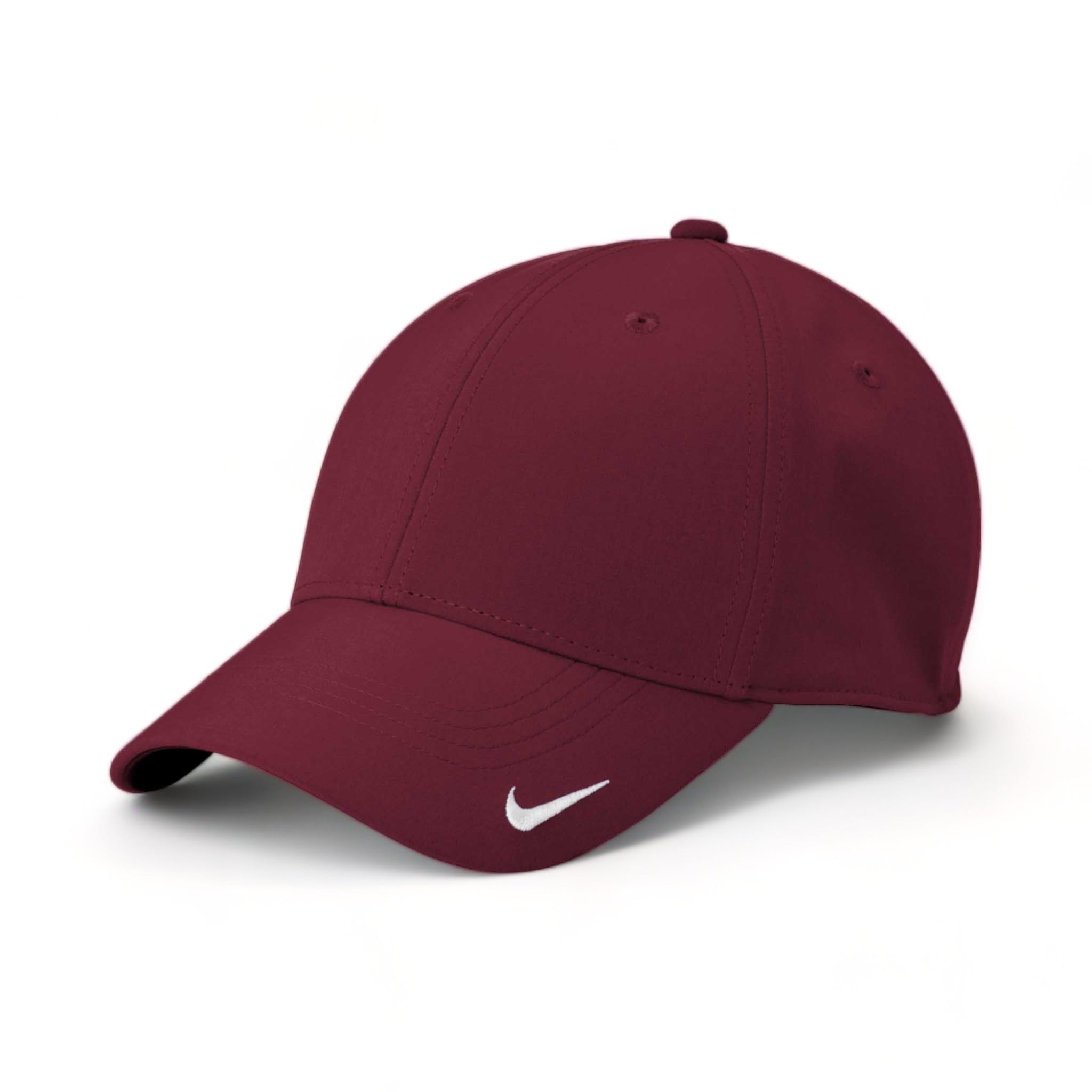 Side view of Nike NKFB6447 custom hat in deep maroon