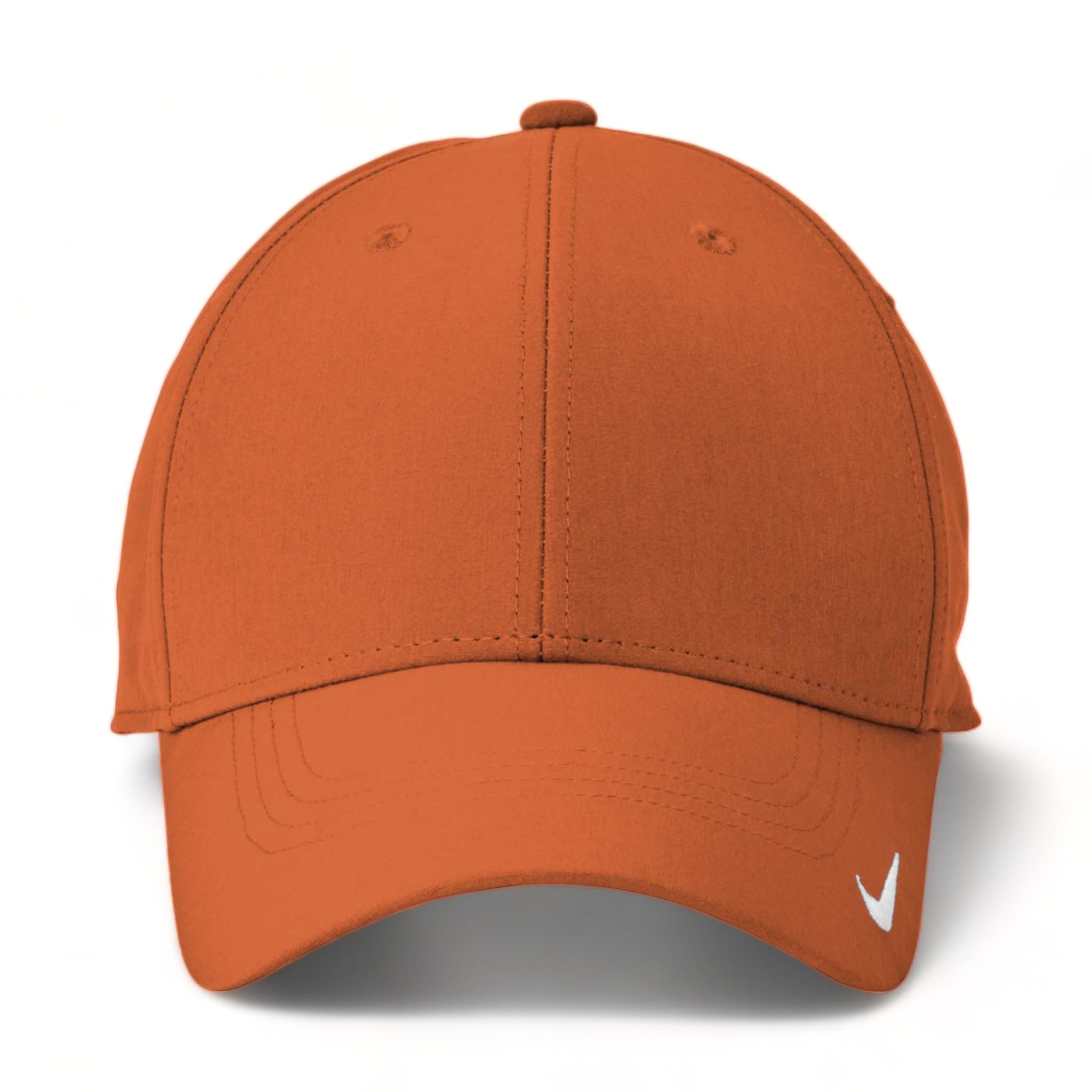 Front view of Nike NKFB6447 custom hat in desert orange
