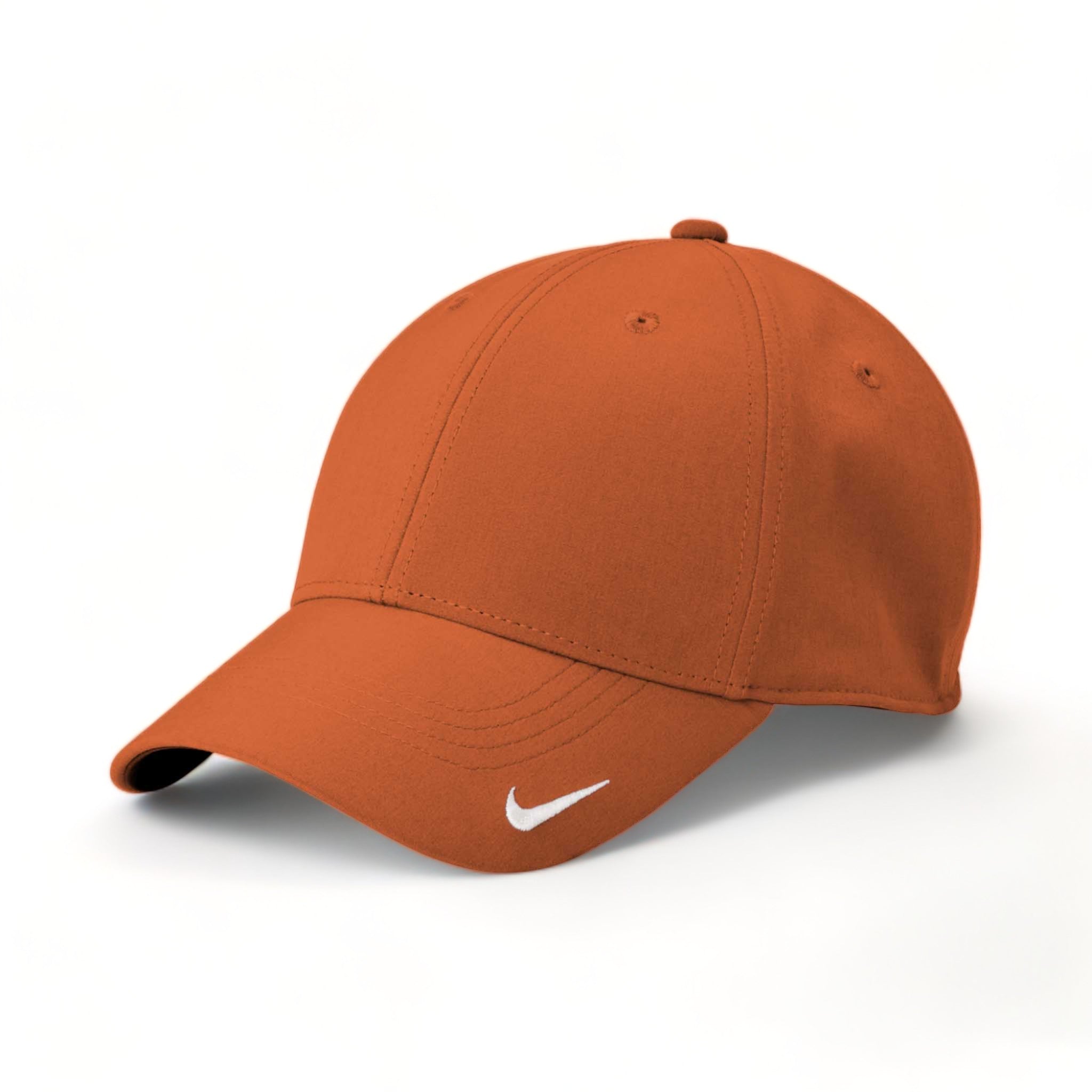 Side view of Nike NKFB6447 custom hat in desert orange