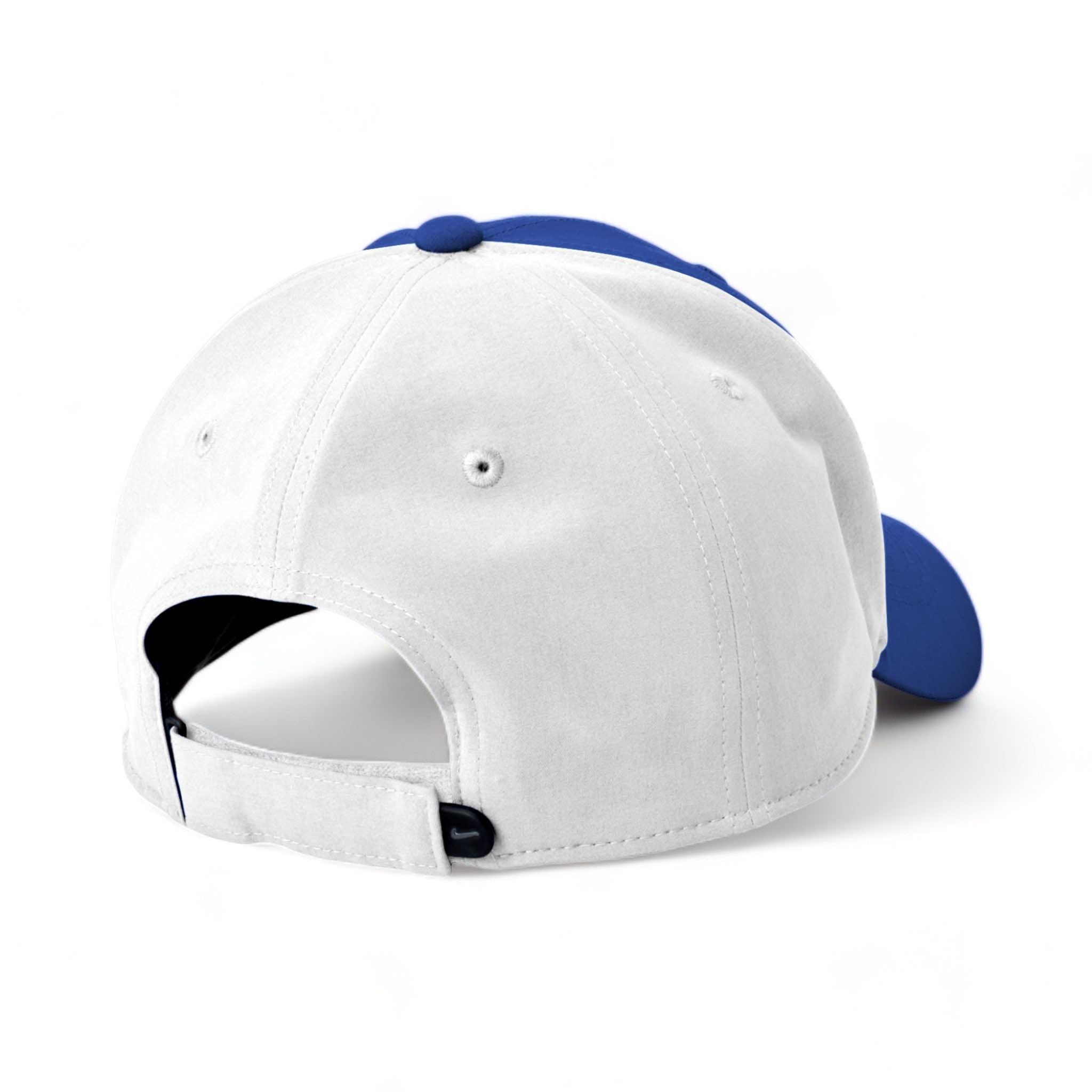 Back view of Nike NKFB6447 custom hat in game royal and white