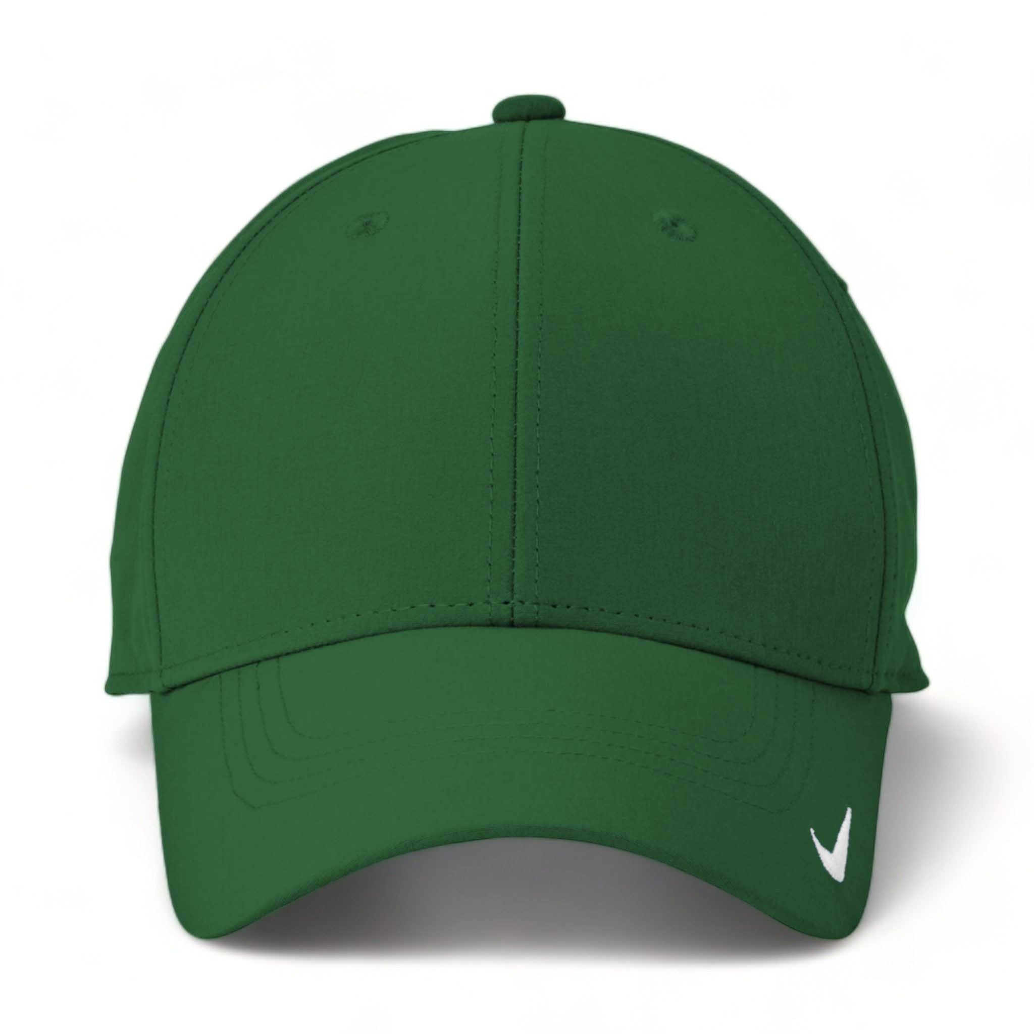 Front view of Nike NKFB6447 custom hat in gorge green