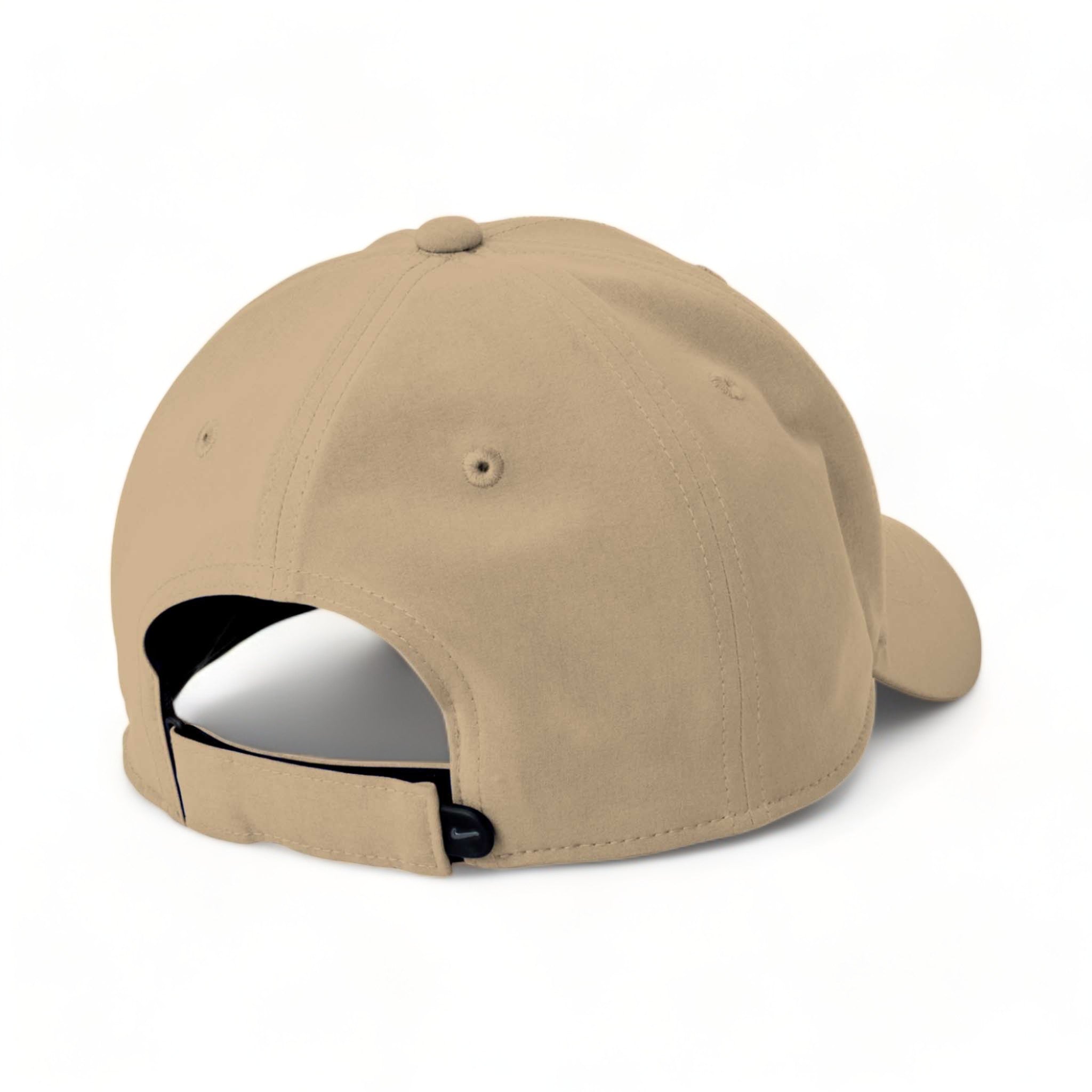 Back view of Nike NKFB6447 custom hat in khaki