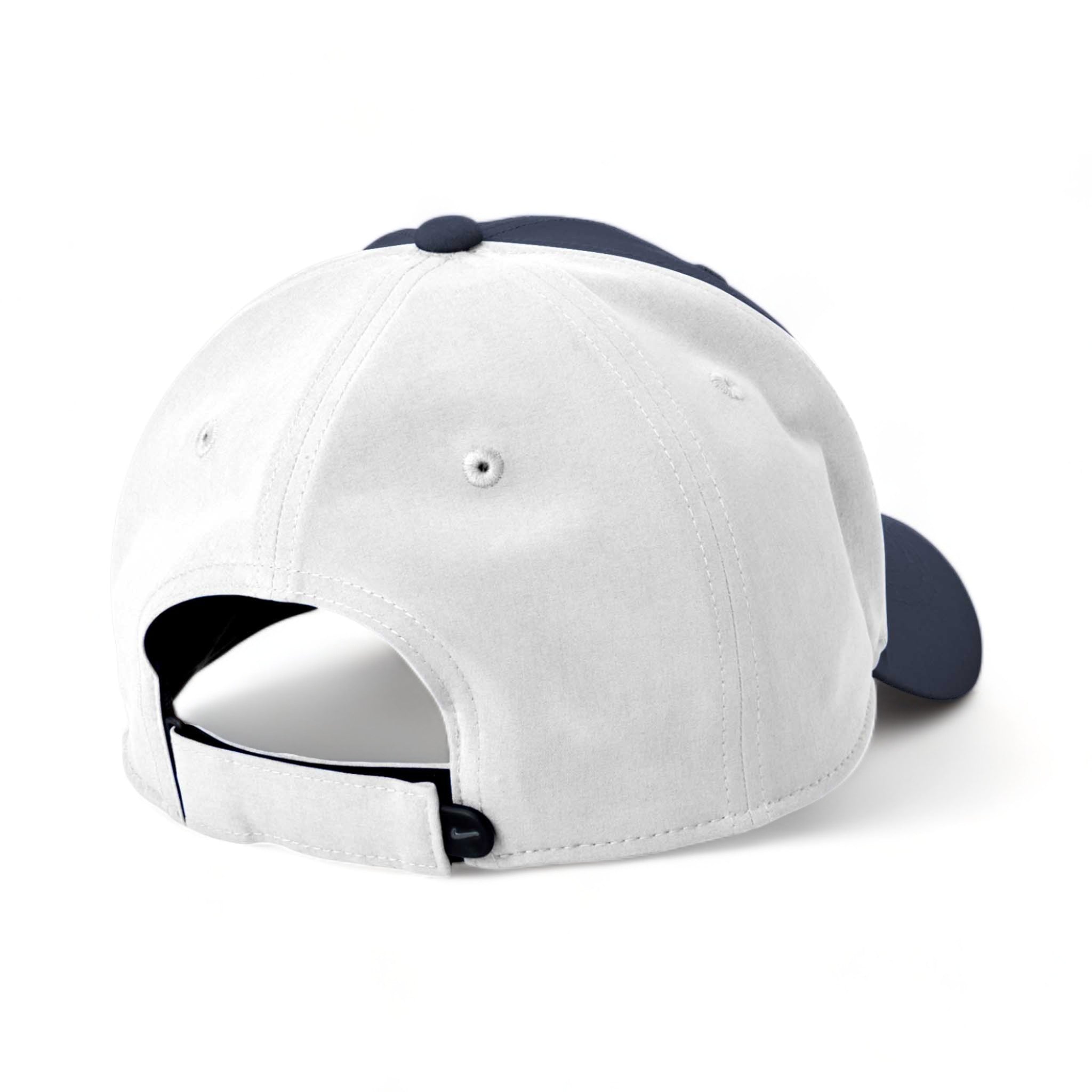 Back view of Nike NKFB6447 custom hat in navy and white