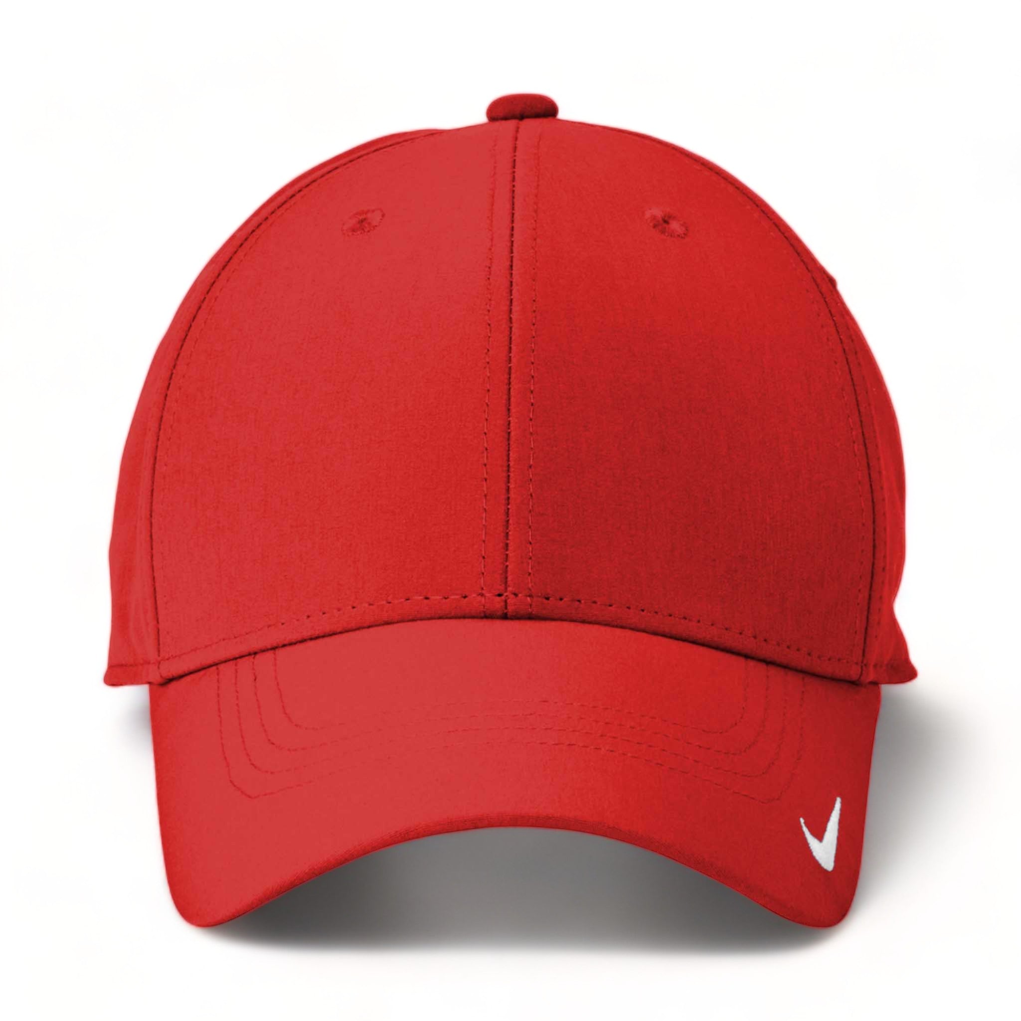 Front view of Nike NKFB6447 custom hat in university red