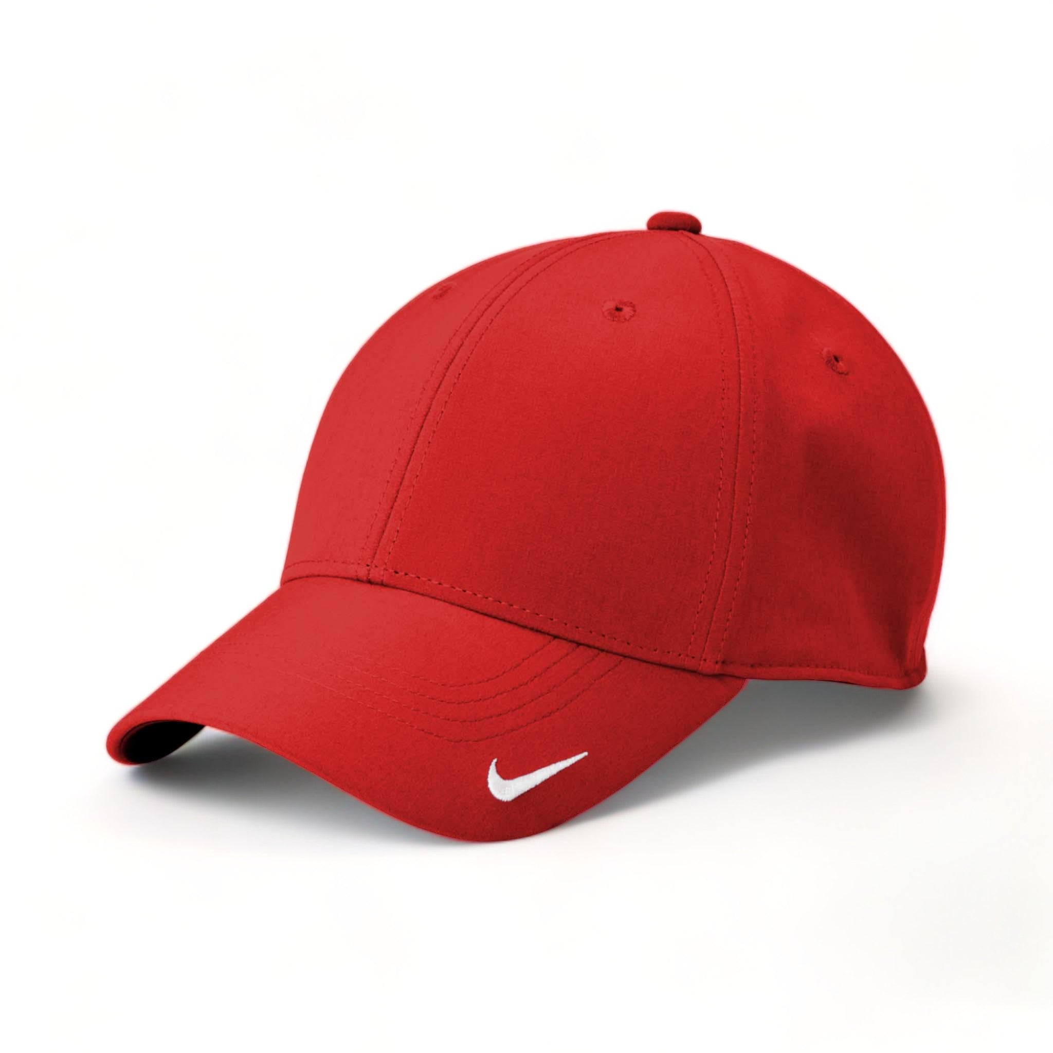 Side view of Nike NKFB6447 custom hat in university red