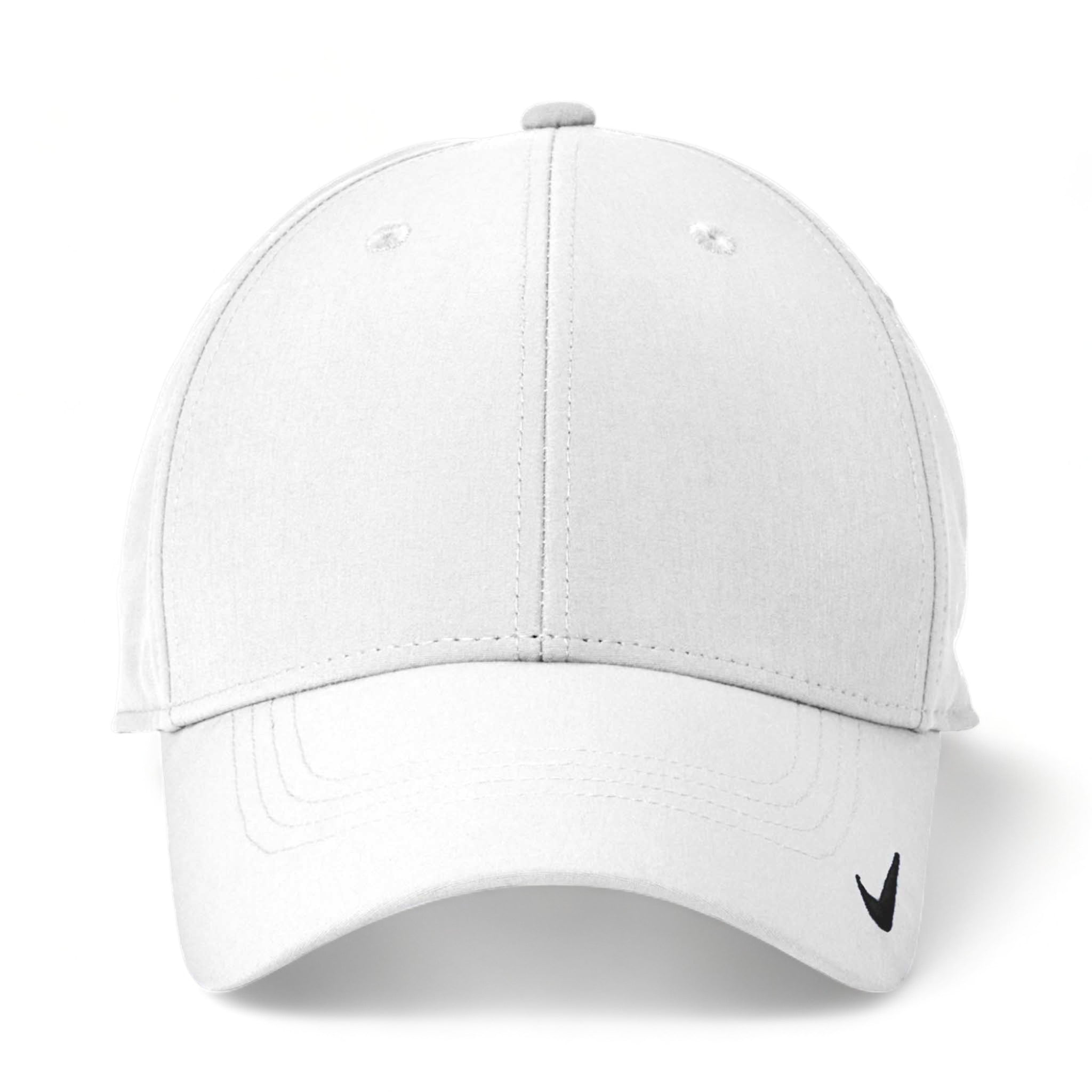 Front view of Nike NKFB6447 custom hat in white