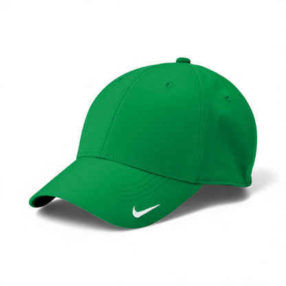 Left side view of Nike NKFB6447 custom hat in apple green