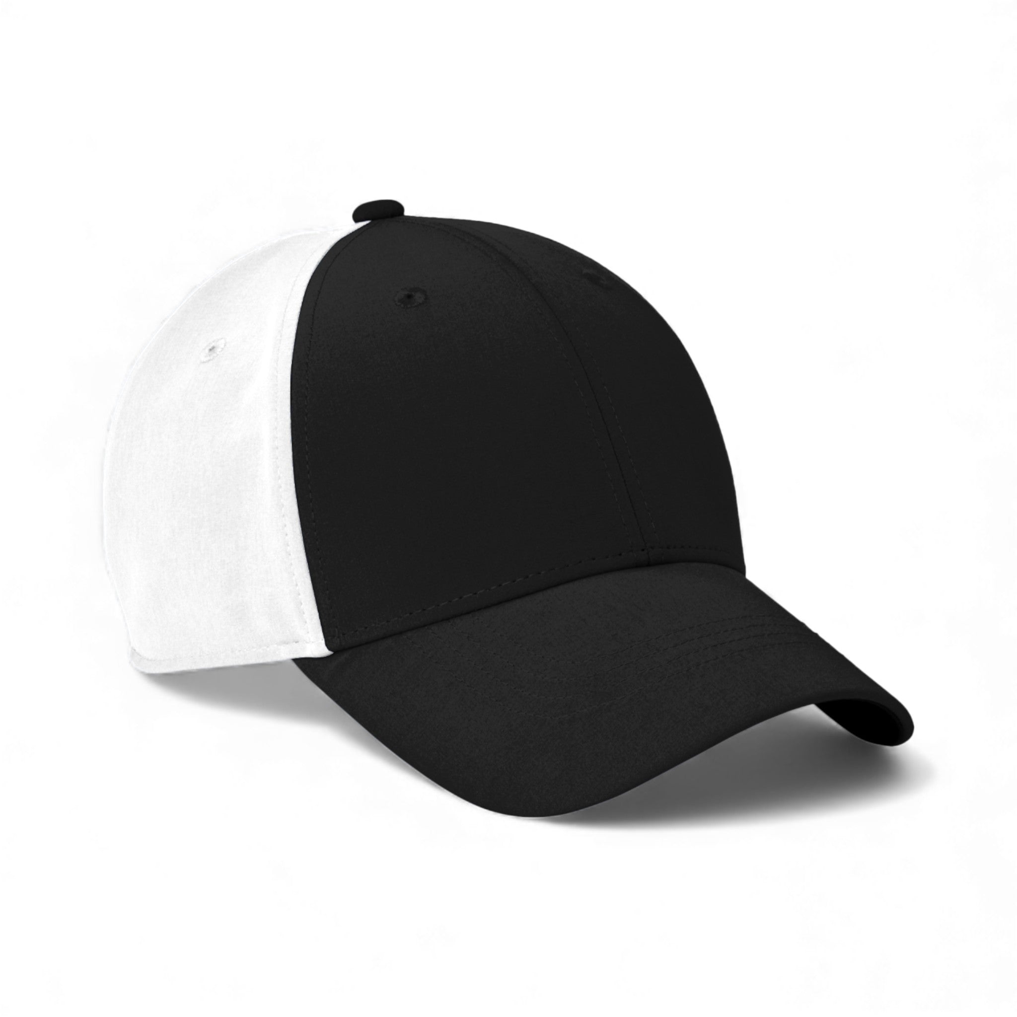 Right side view of Nike NKFB6447 custom hat in black and white