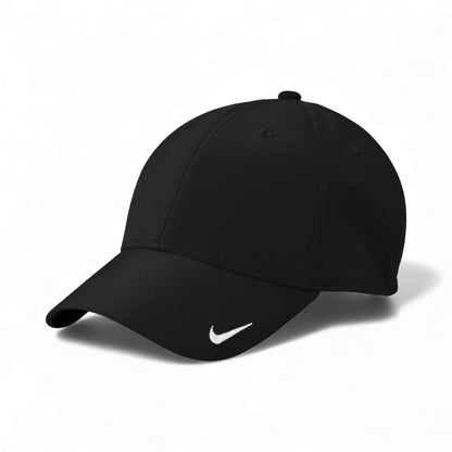 Left side view of Nike NKFB6447 custom hat in black