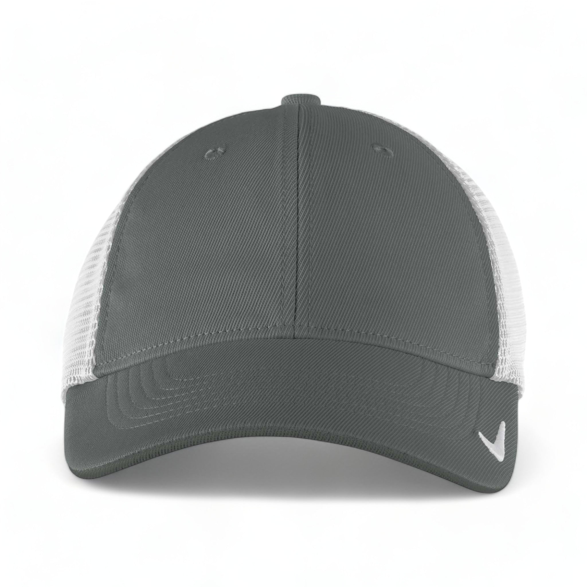 Front view of Nike NKFB6448 custom hat in anthracite and white