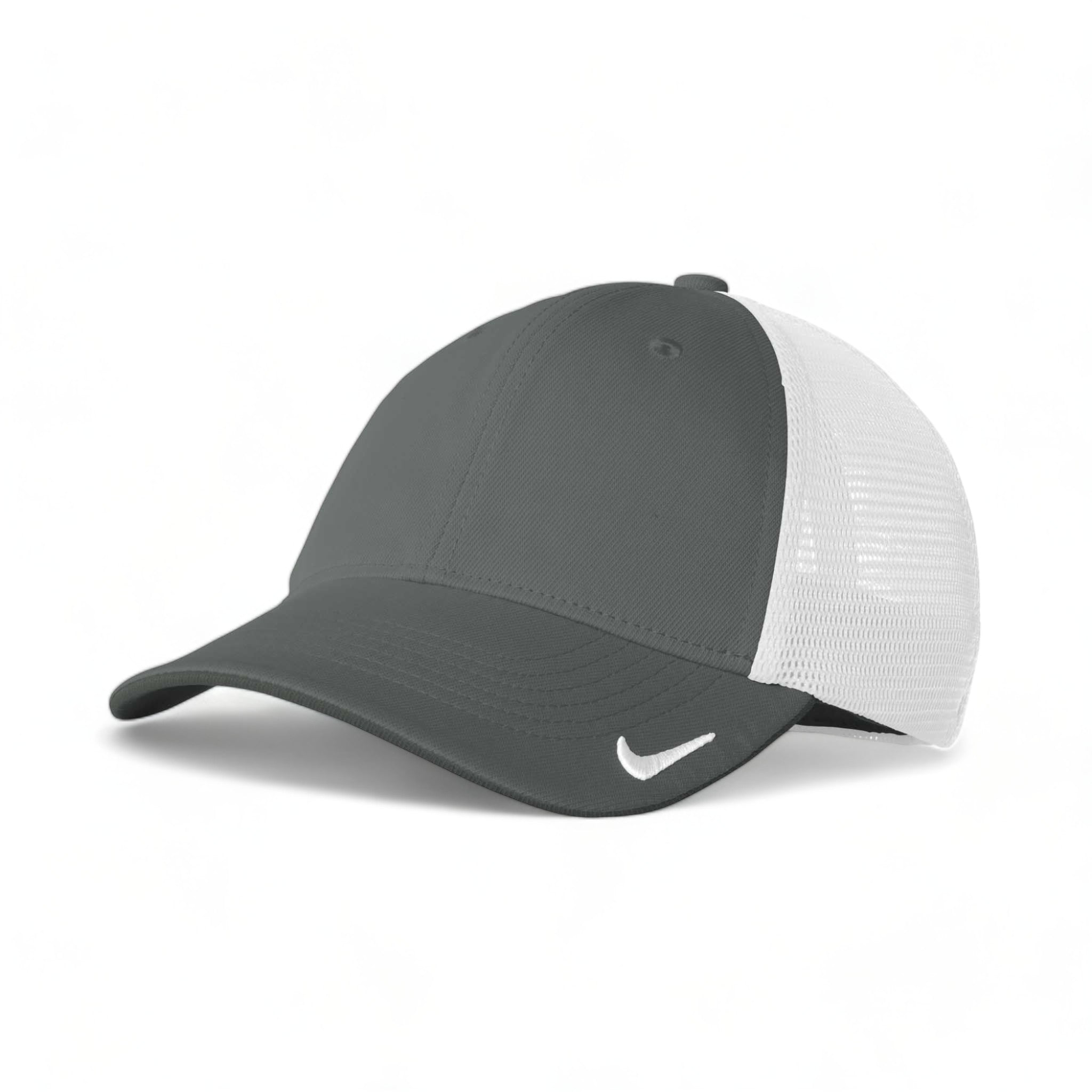 Side view of Nike NKFB6448 custom hat in anthracite and white