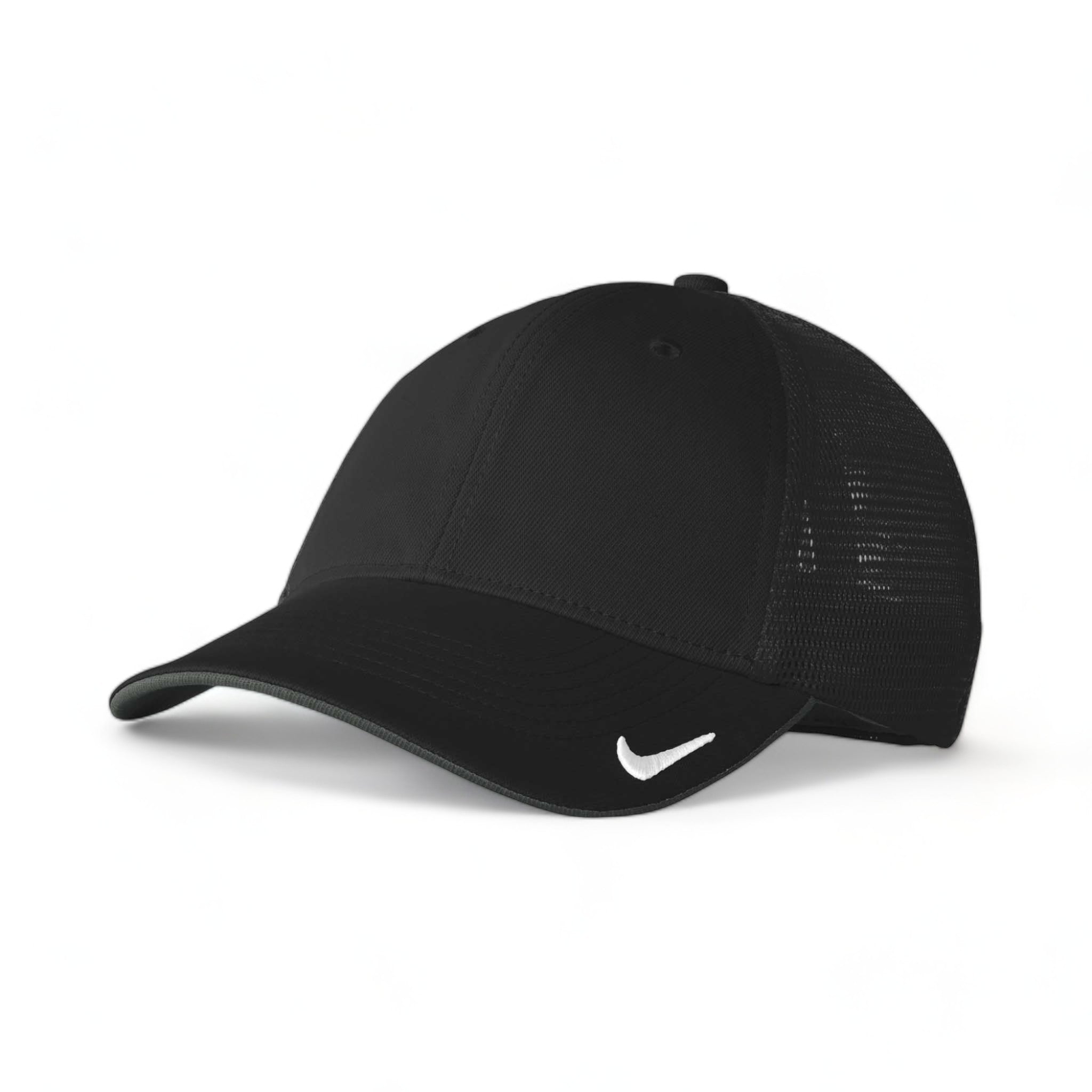 Side view of Nike NKFB6448 custom hat in black and black