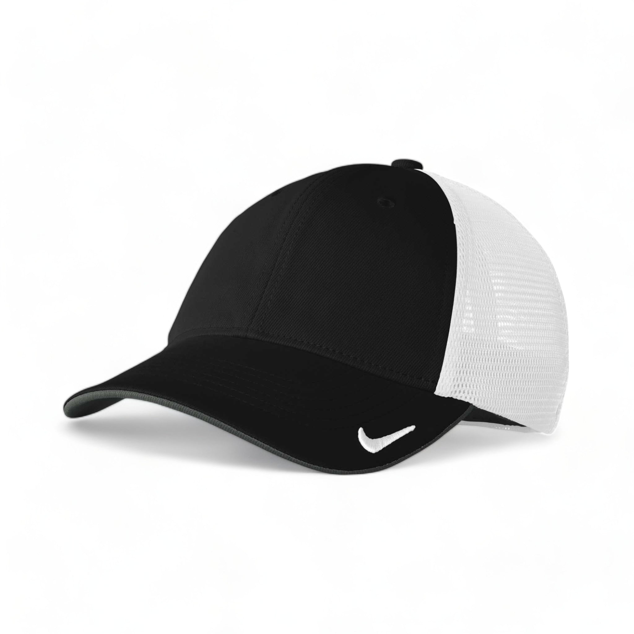 Side view of Nike NKFB6448 custom hat in black and white