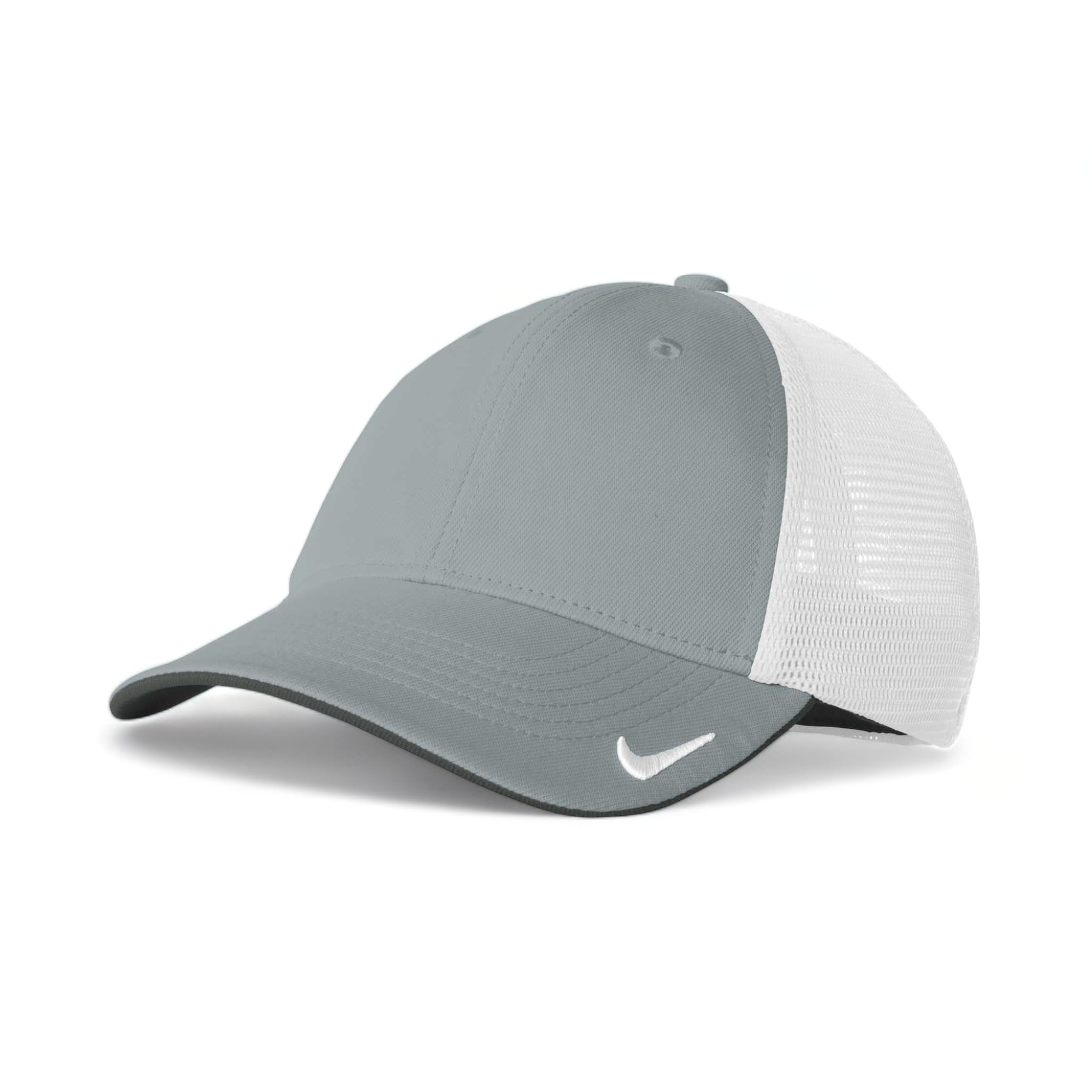Side view of Nike NKFB6448 custom hat in cool grey and white