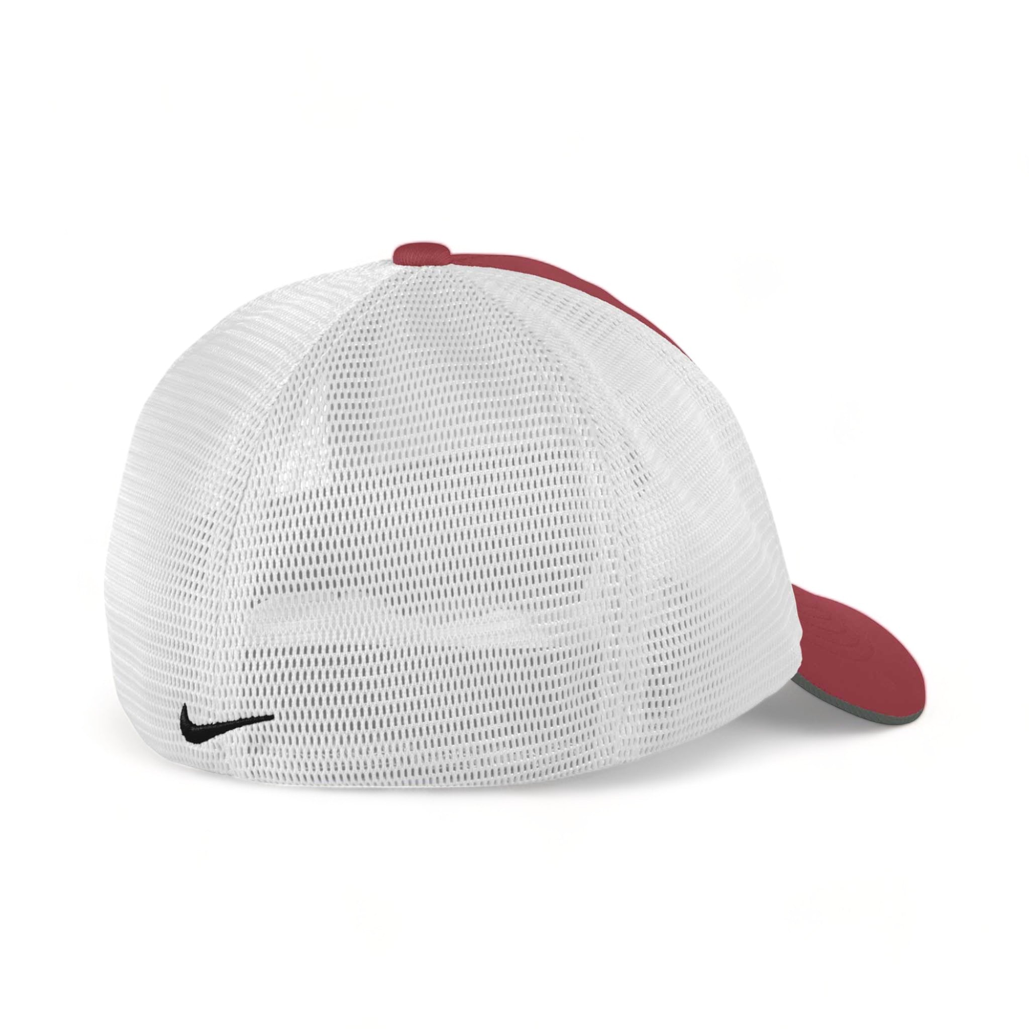 Back view of Nike NKFB6448 custom hat in team red and white