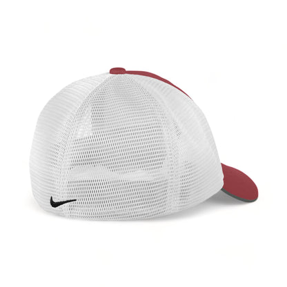 Back view of Nike NKFB6448 custom hat in team red and white