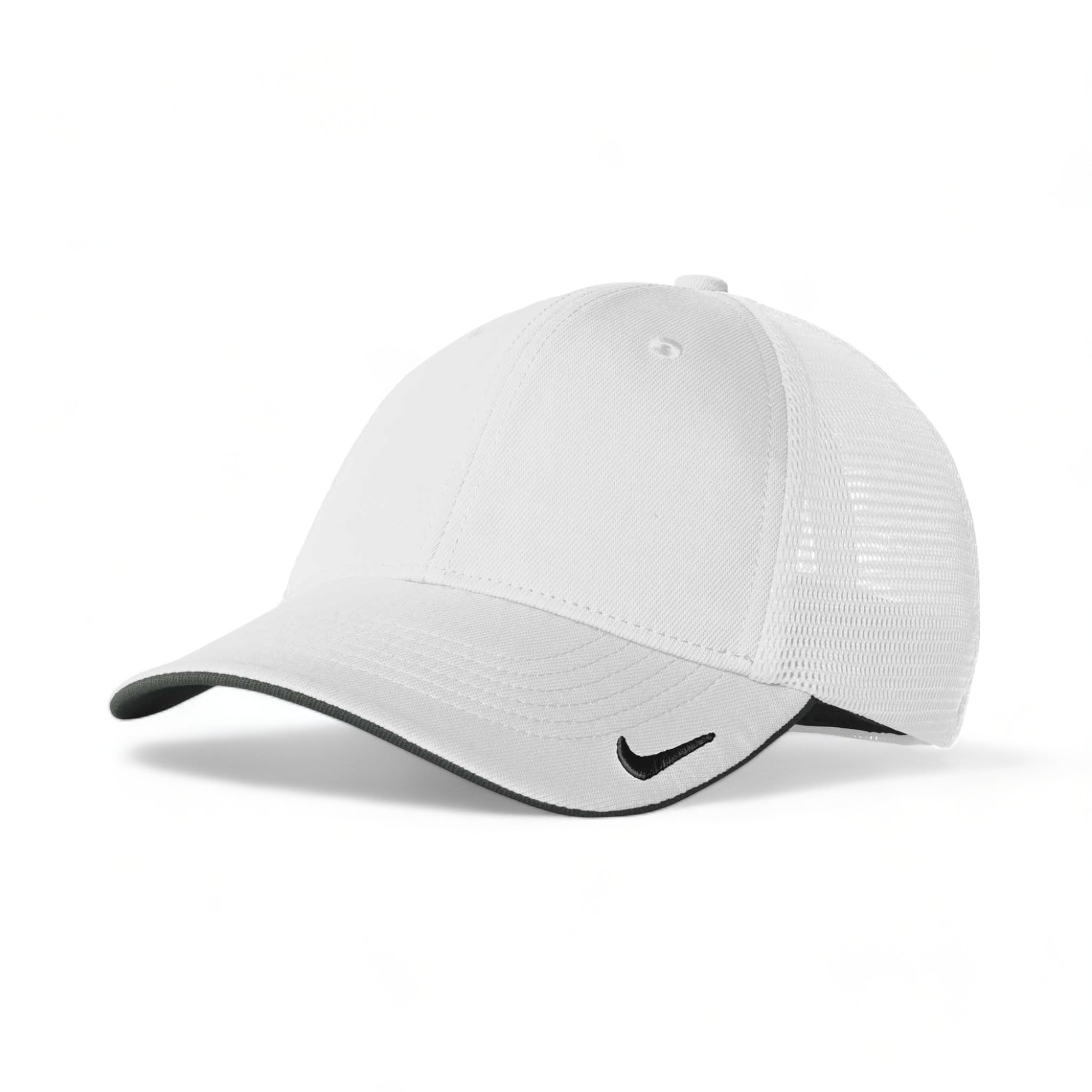 Side view of Nike NKFB6448 custom hat in white and white