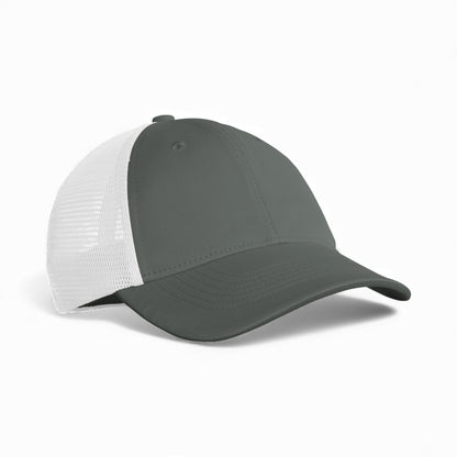 Right side view of Nike NKFB6448 custom hat in anthracite and white