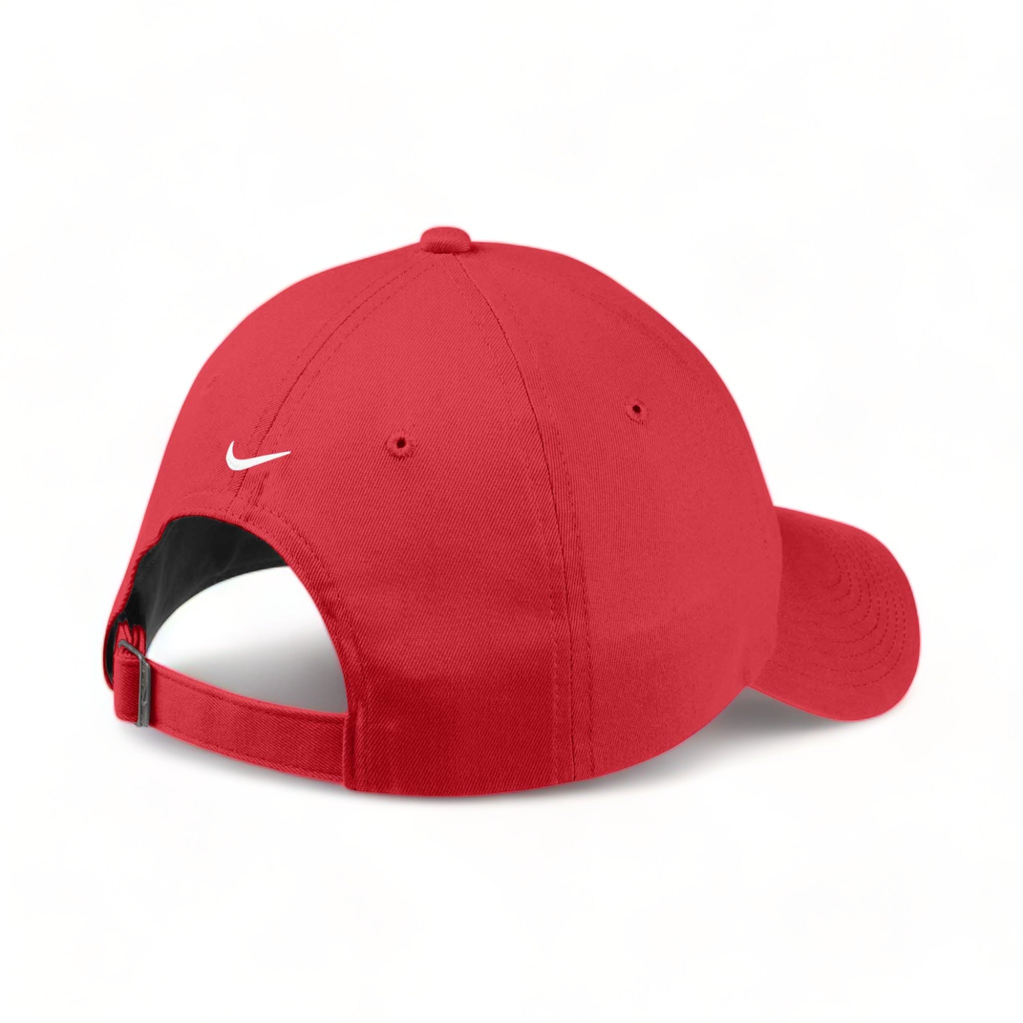 Back view of Nike NKFB6449 custom hat in gym red