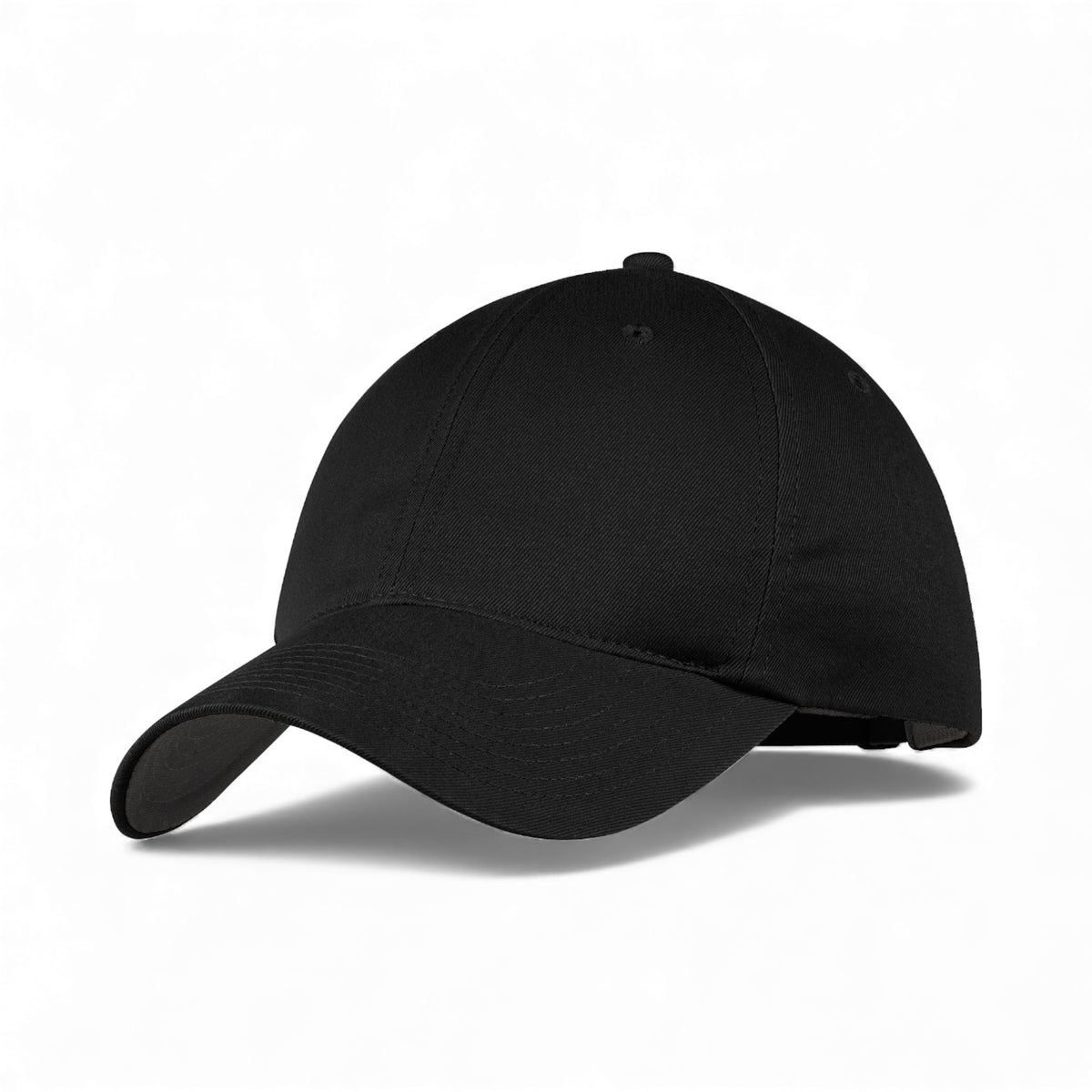 Left side view of Nike NKFB6449 custom hat in black