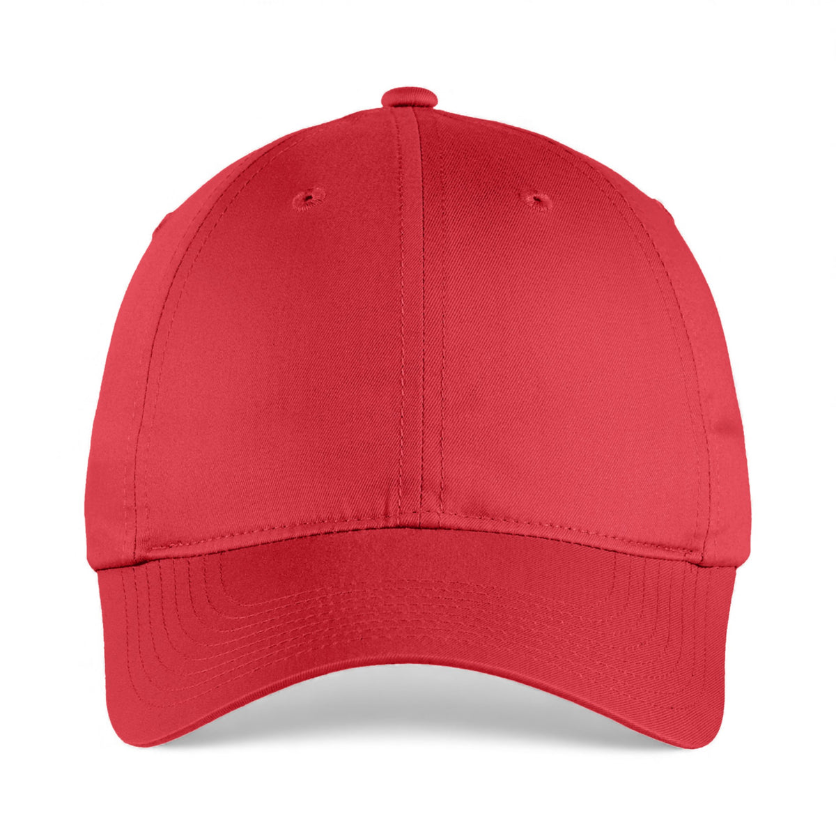 Front view of Nike NKFB6449 custom hat in gym red