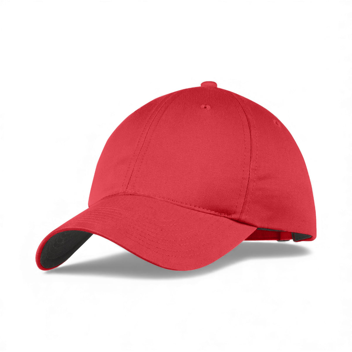 Left side view of Nike NKFB6449 custom hat in gym red