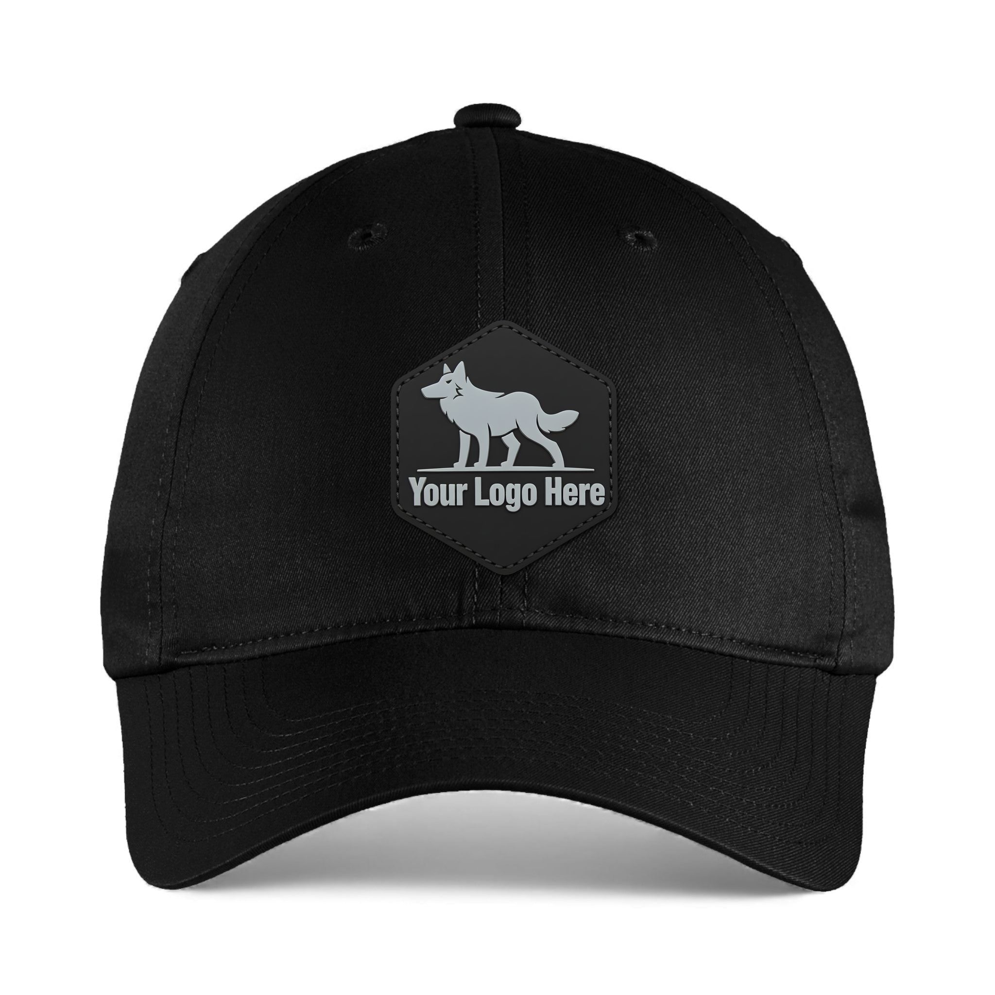 PVC patch preview of Nike NKFB6449 custom hat in black