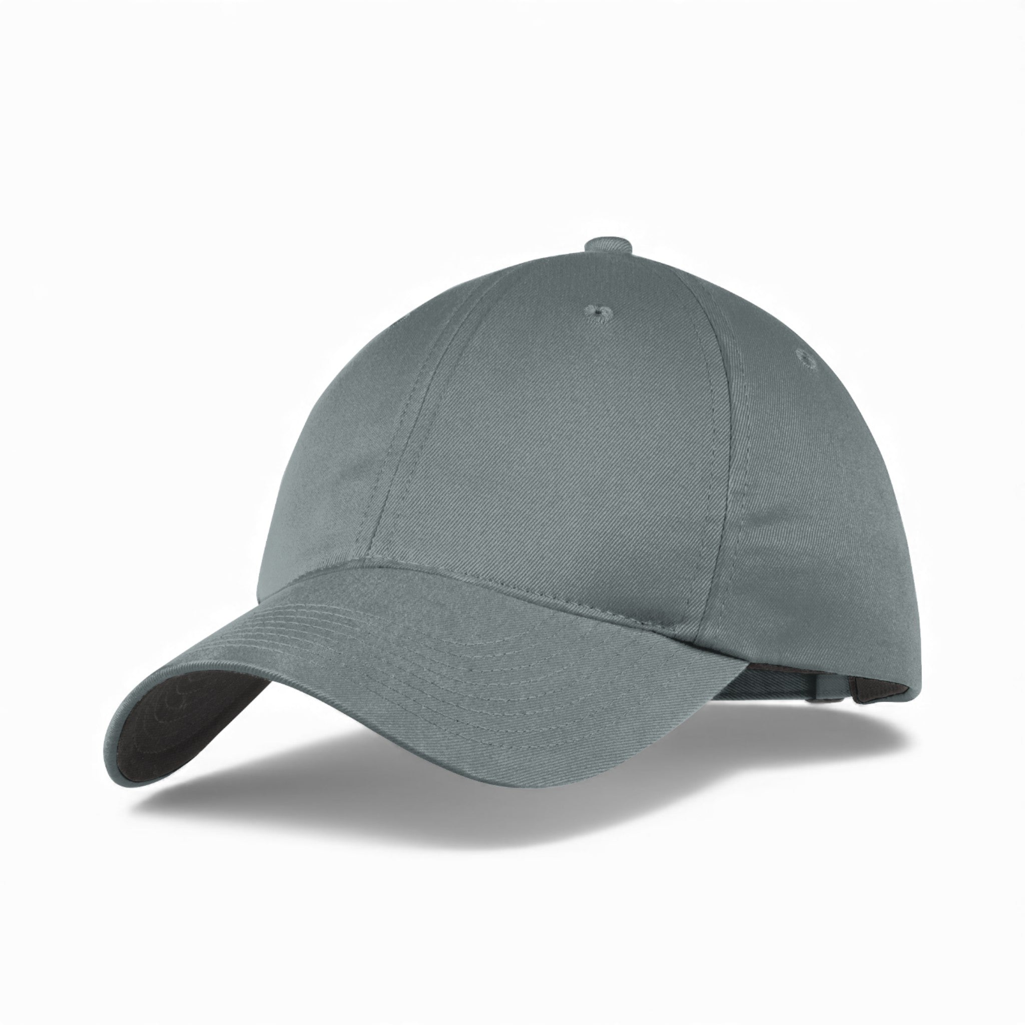 Left side view of Nike NKFB6449 custom hat in dark grey