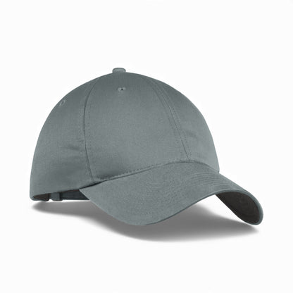 Right side view of Nike NKFB6449 custom hat in dark grey
