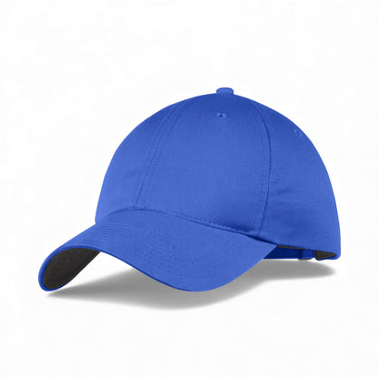 Left side view of Nike NKFB6449 custom hat in game royal