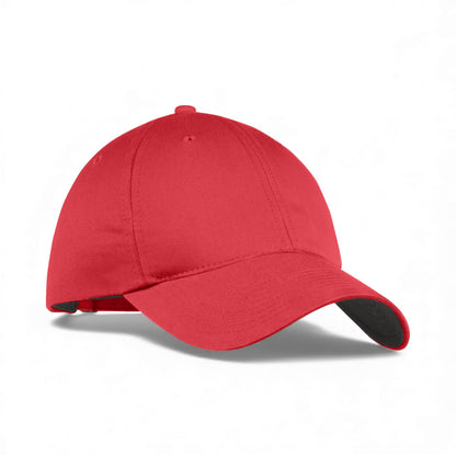 Right side view of Nike NKFB6449 custom hat in gym red