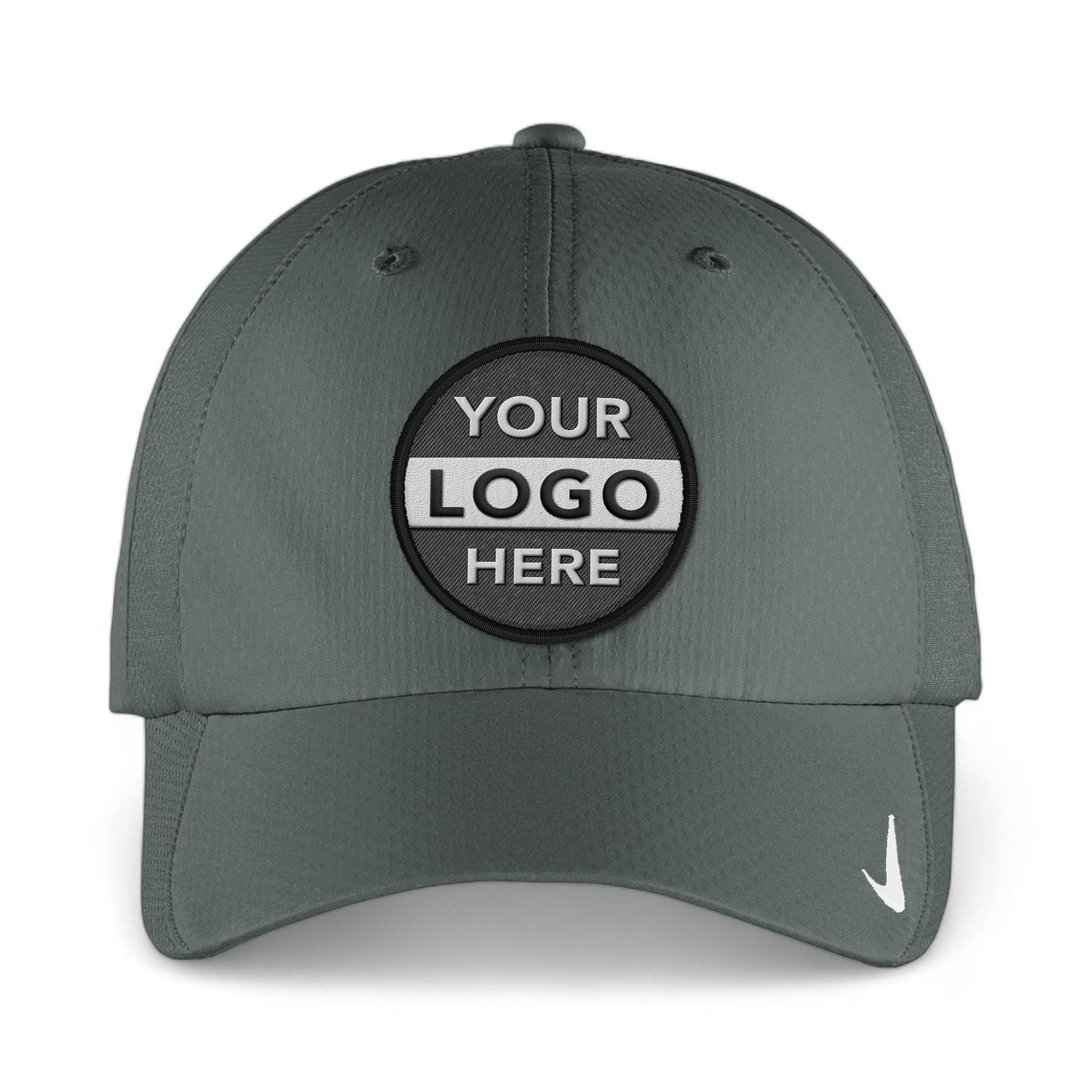 Nike NKFD9709 custom embroidered patch hat in anthracite