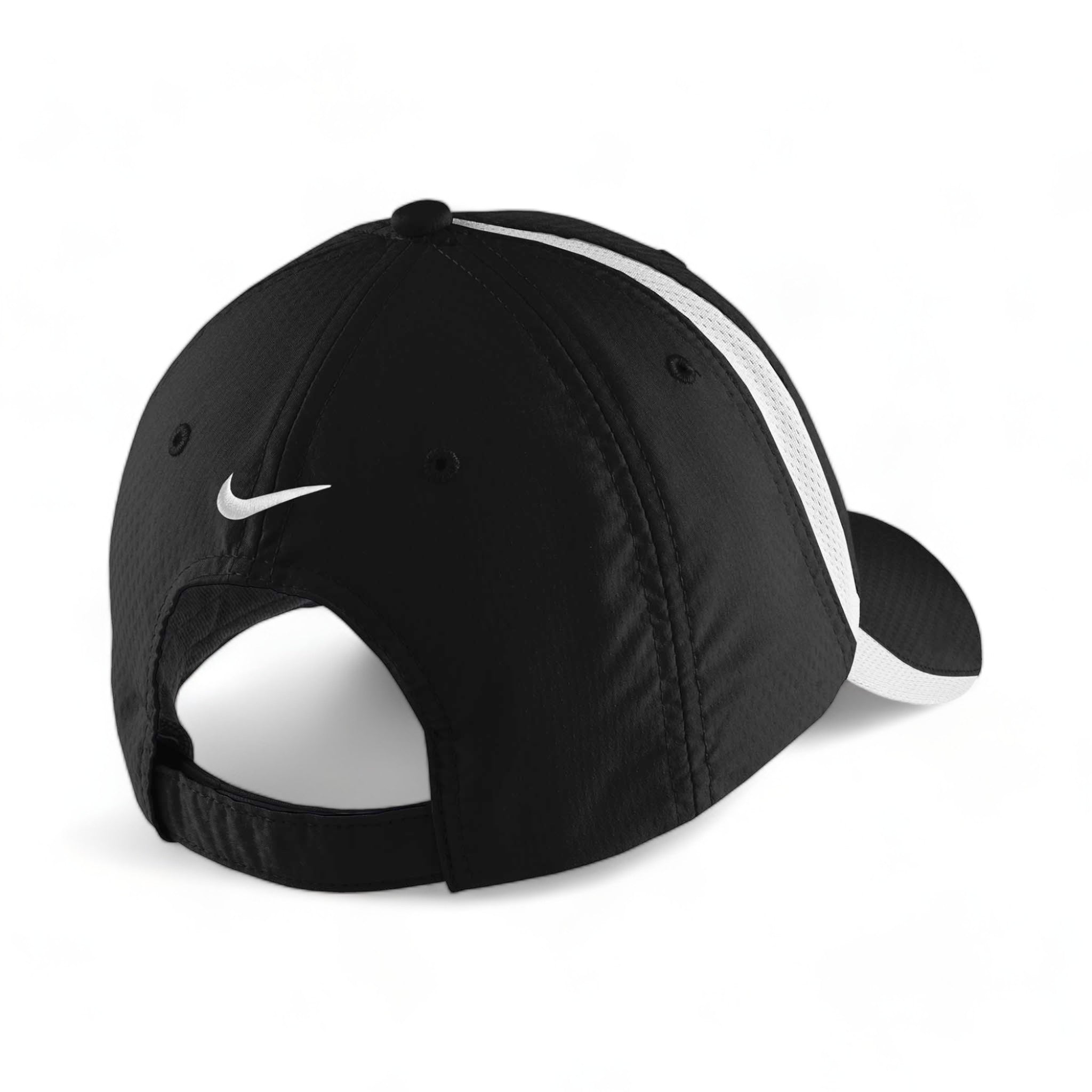 Back view of Nike NKFD9709 custom hat in black and white