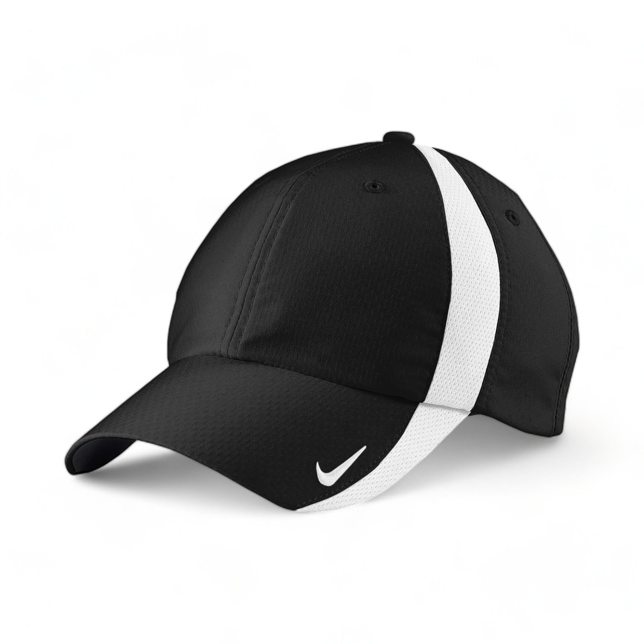 Side view of Nike NKFD9709 custom hat in black and white