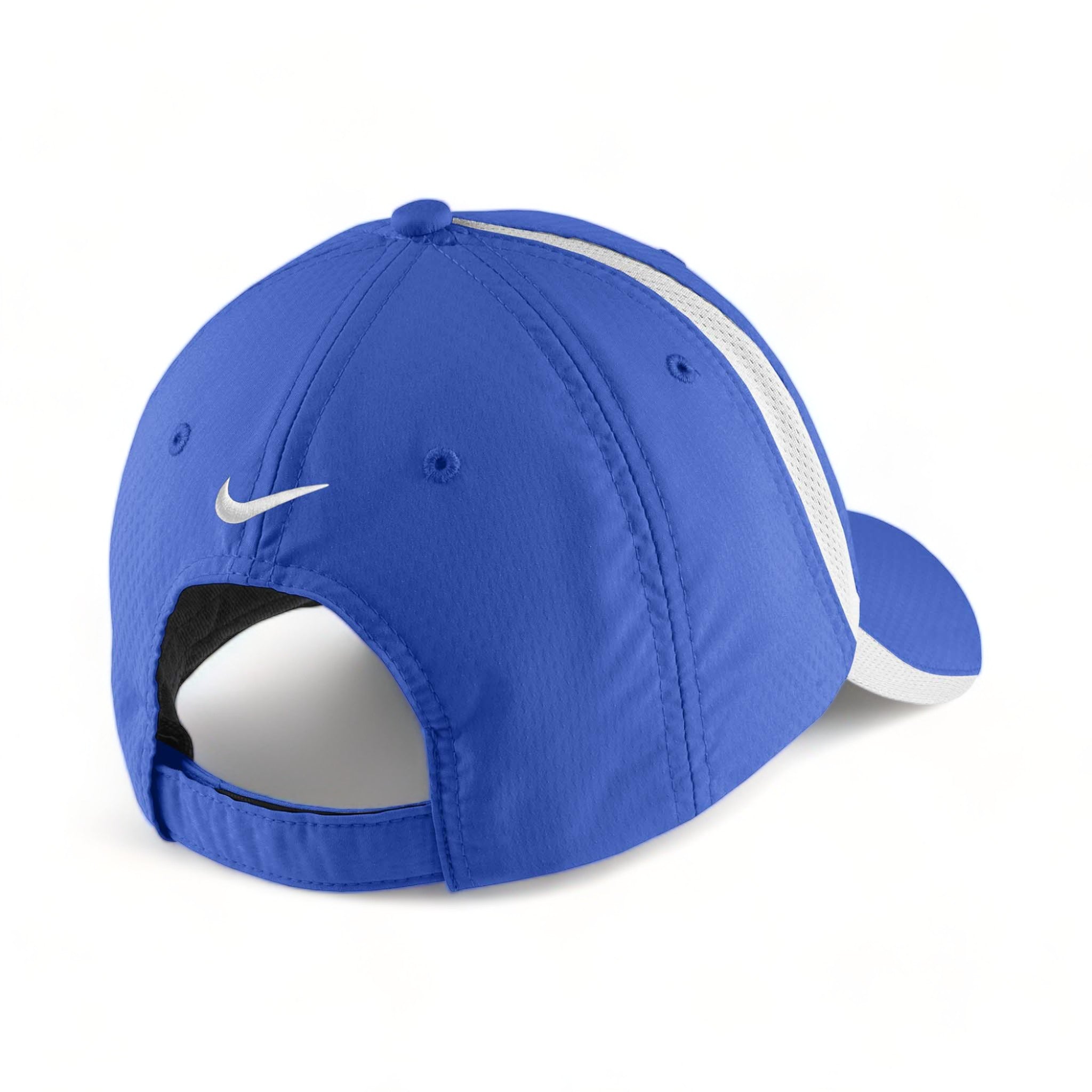 Back view of Nike NKFD9709 custom hat in game royal and white